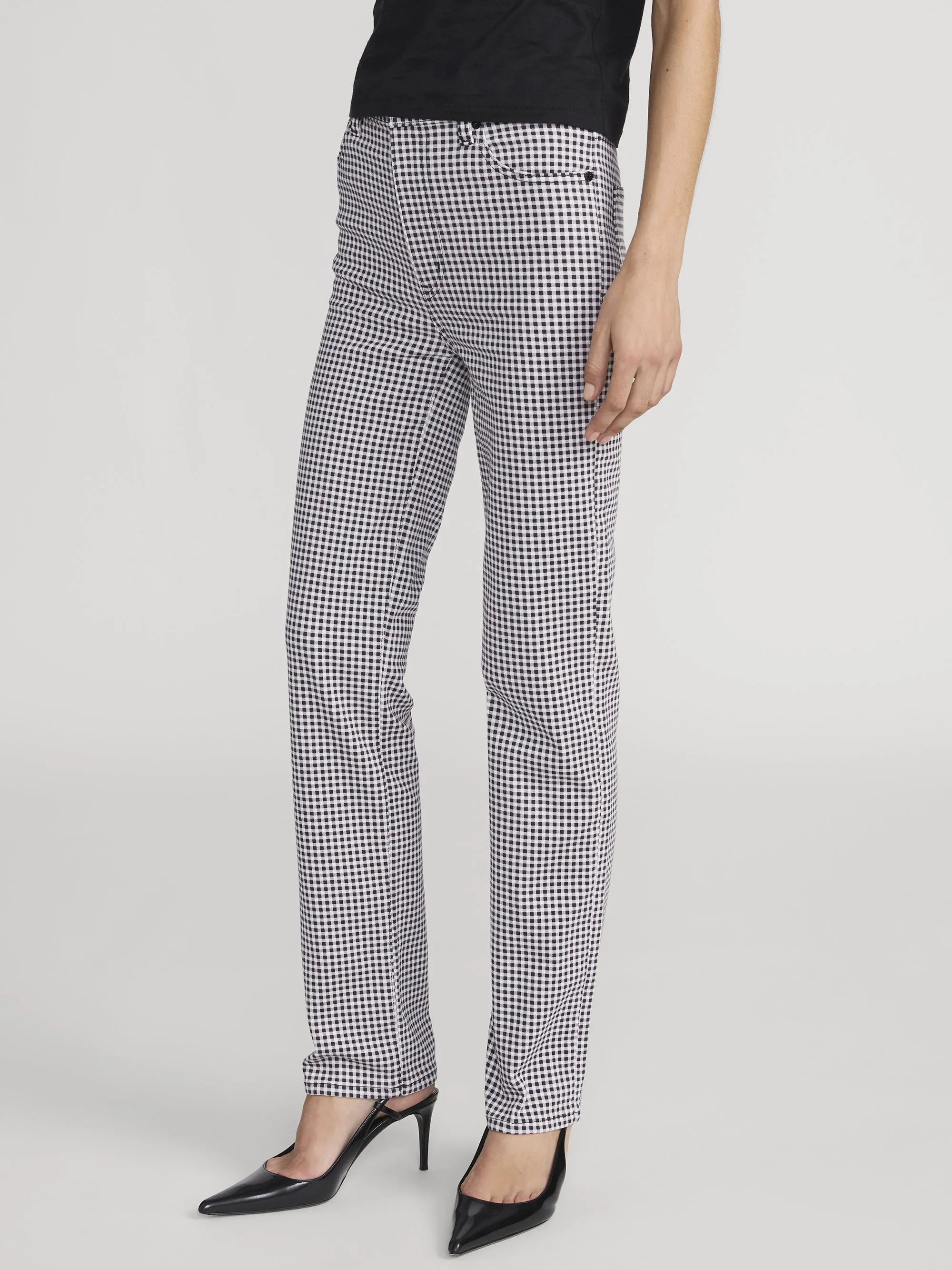 Le Sleek Straight Gingham -- Black Multi Lightweight Material
