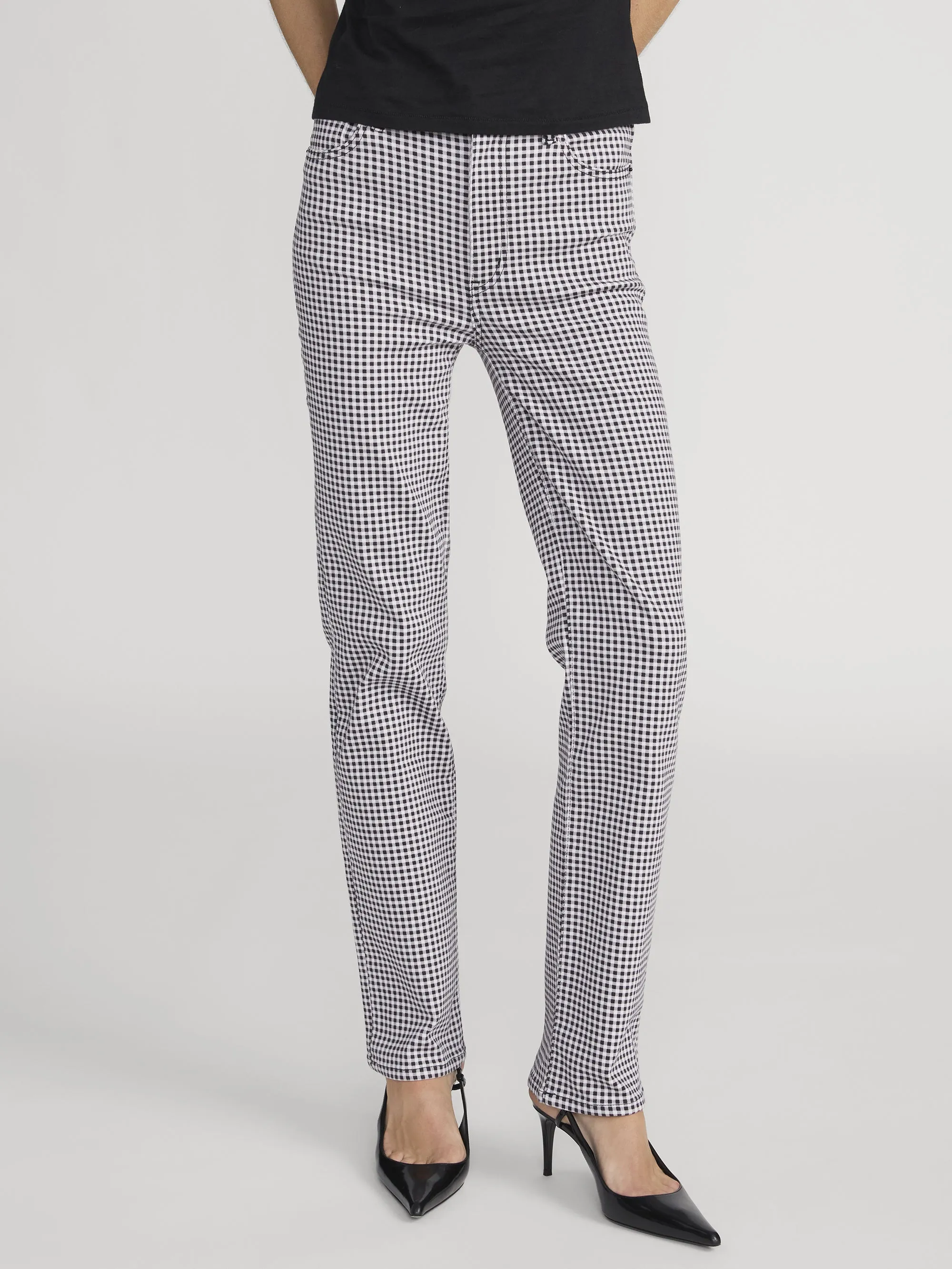 Le Sleek Straight Gingham -- Black Multi SeamlessPocketDesign