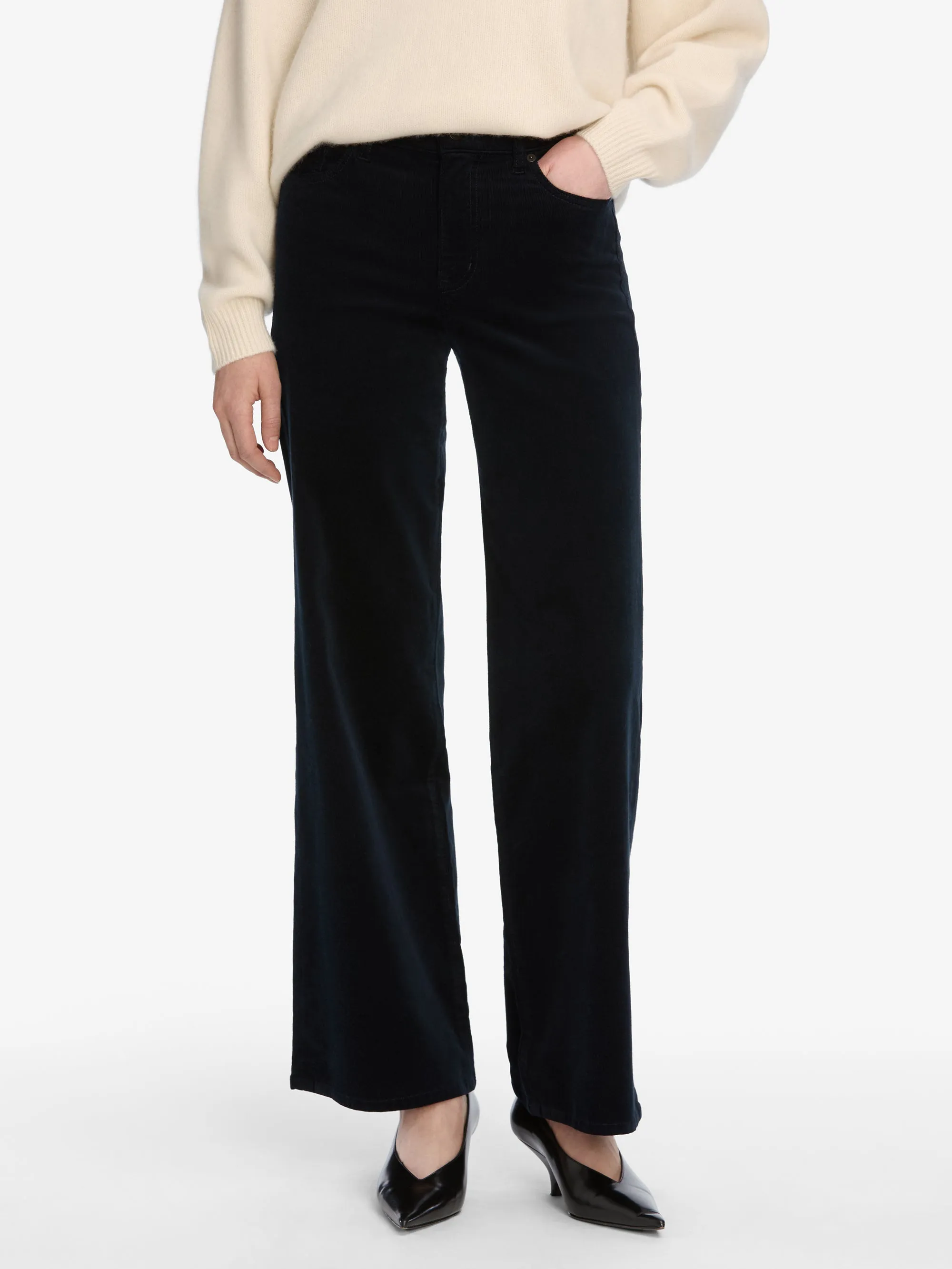 Reversible design Le Slim Palazzo Corduroy -- Navy