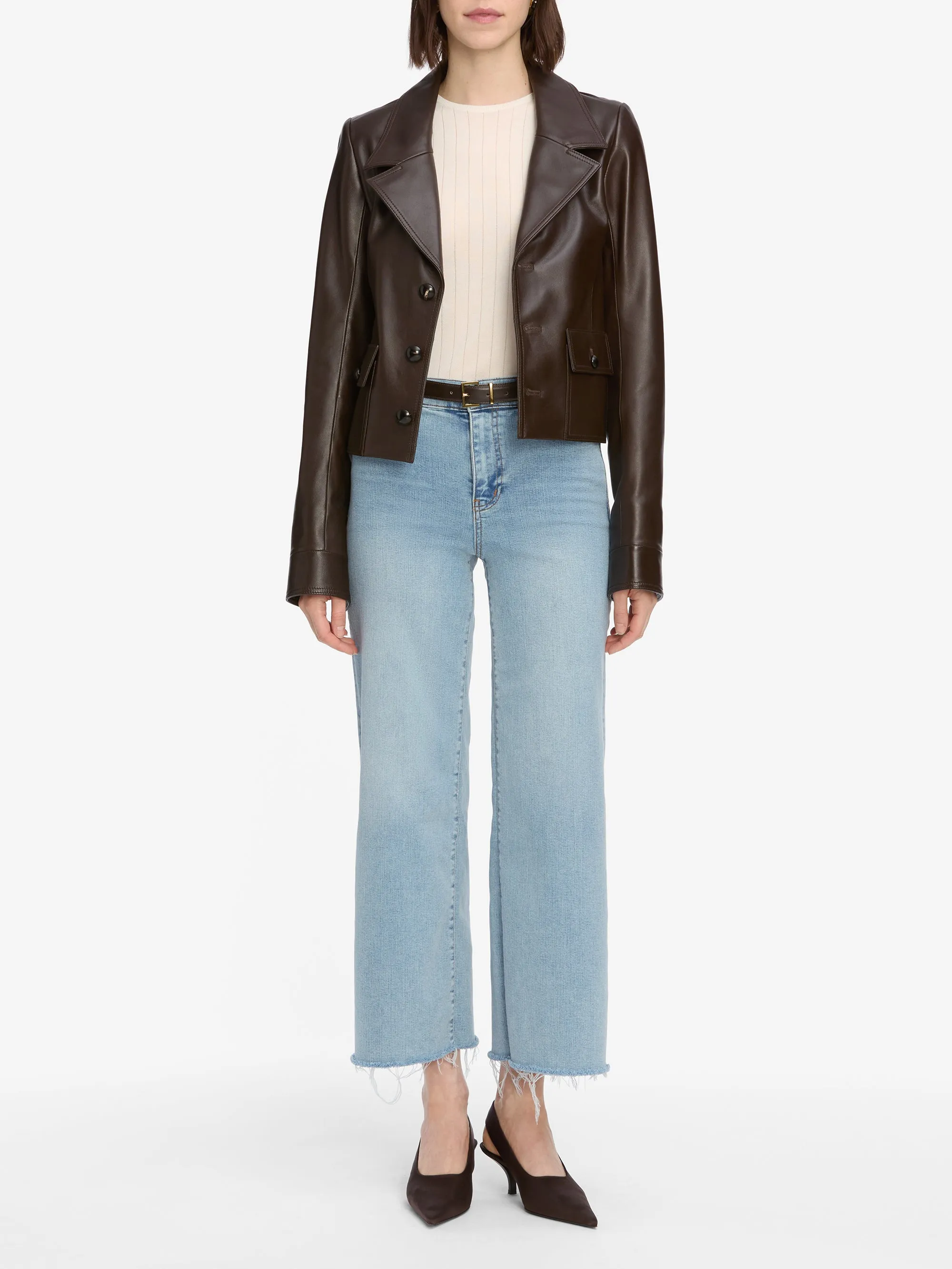 No Pinch Bold Waistband Le Slim Palazzo Crop -- Tribute Raw Fray