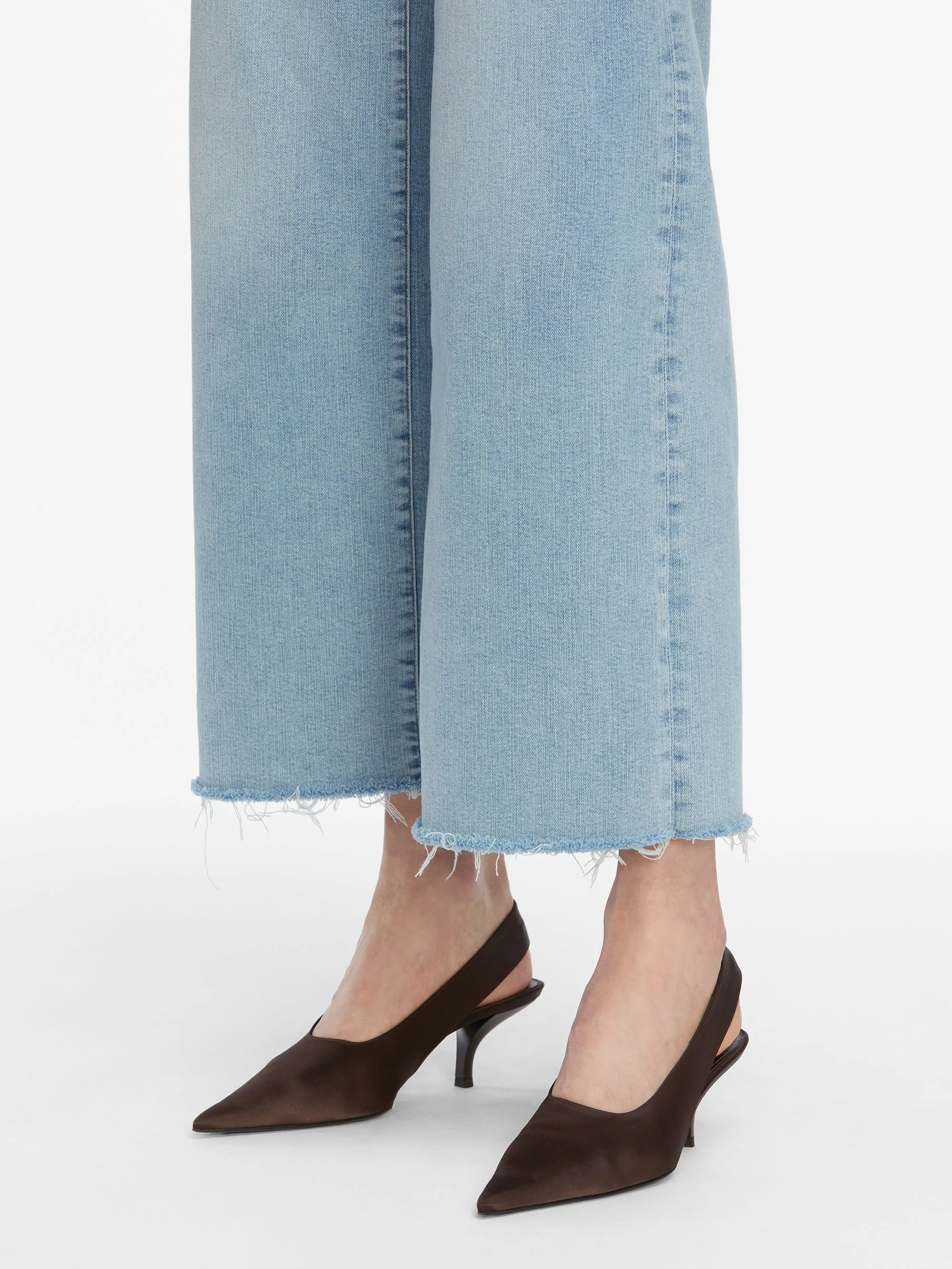 Abrasion Resistant Material Le Slim Palazzo Crop -- Tribute Raw Fray