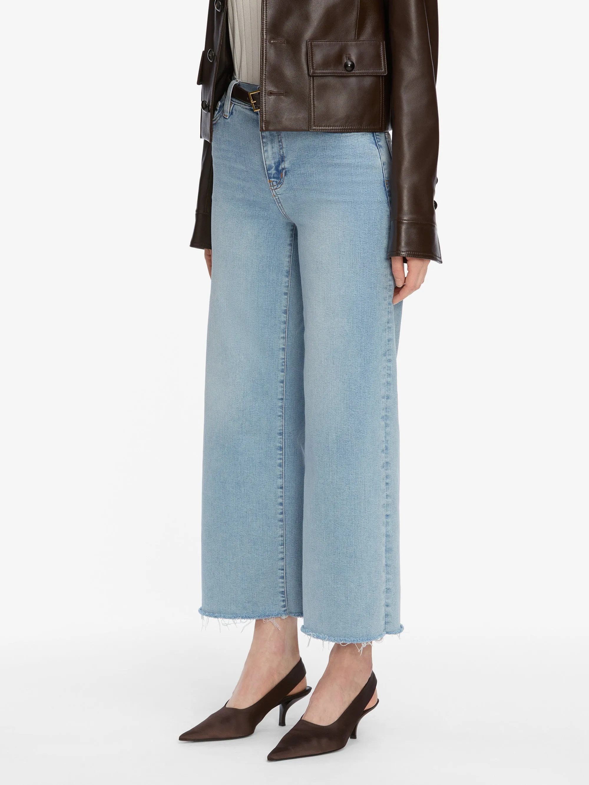 Outdoor Essentials Sporty Fit Le Slim Palazzo Crop -- Tribute Raw Fray