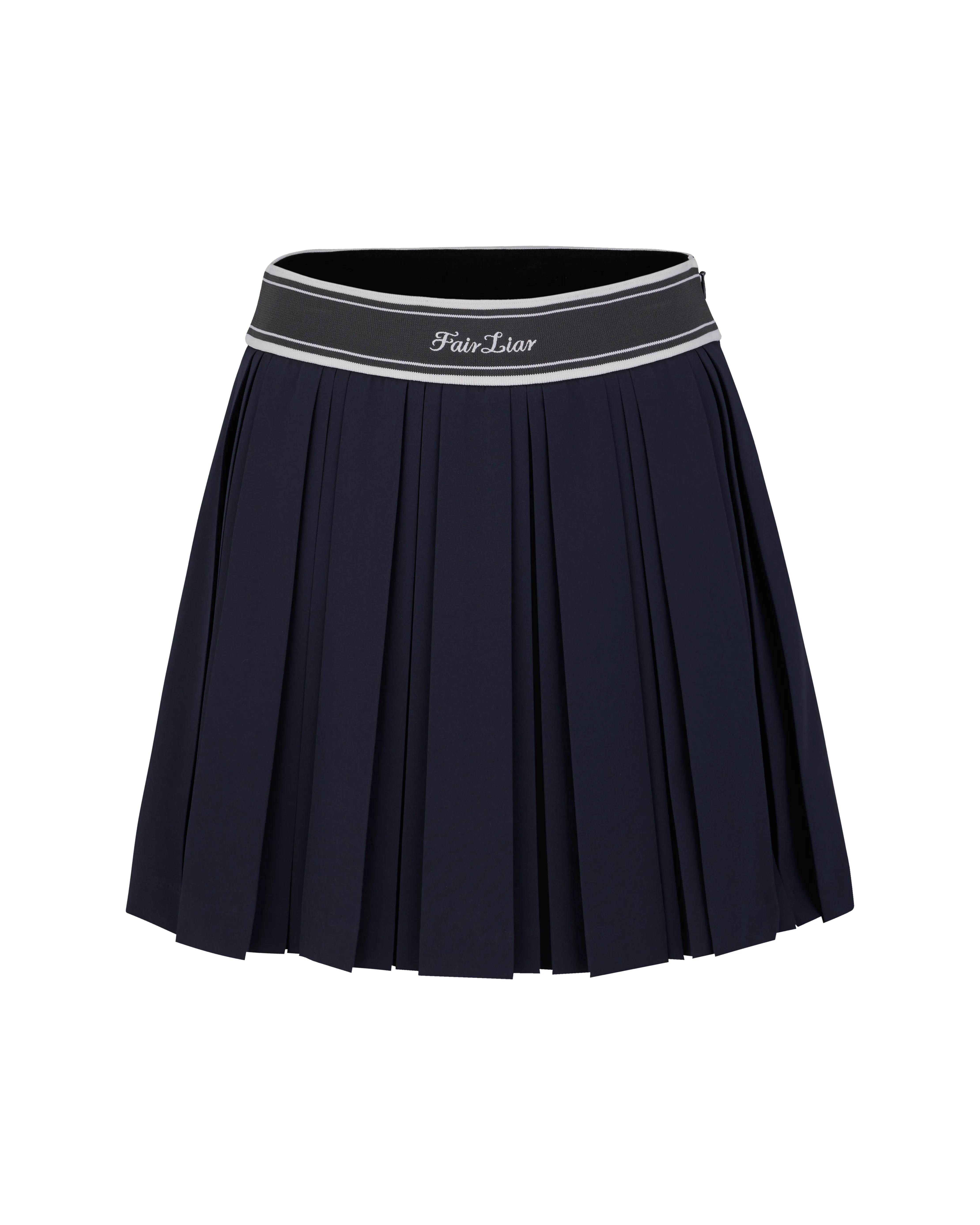 double pleated band skirt - Charcoal Grey Fashion Tones Biodegradable Fabric