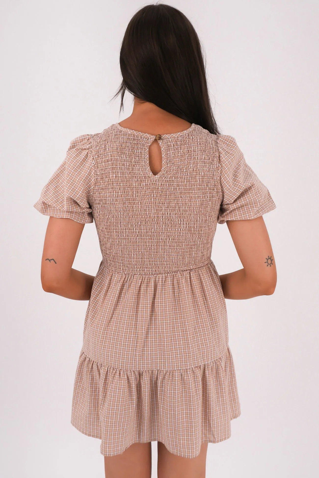 Belt Waist Lenox Mini Dress Check