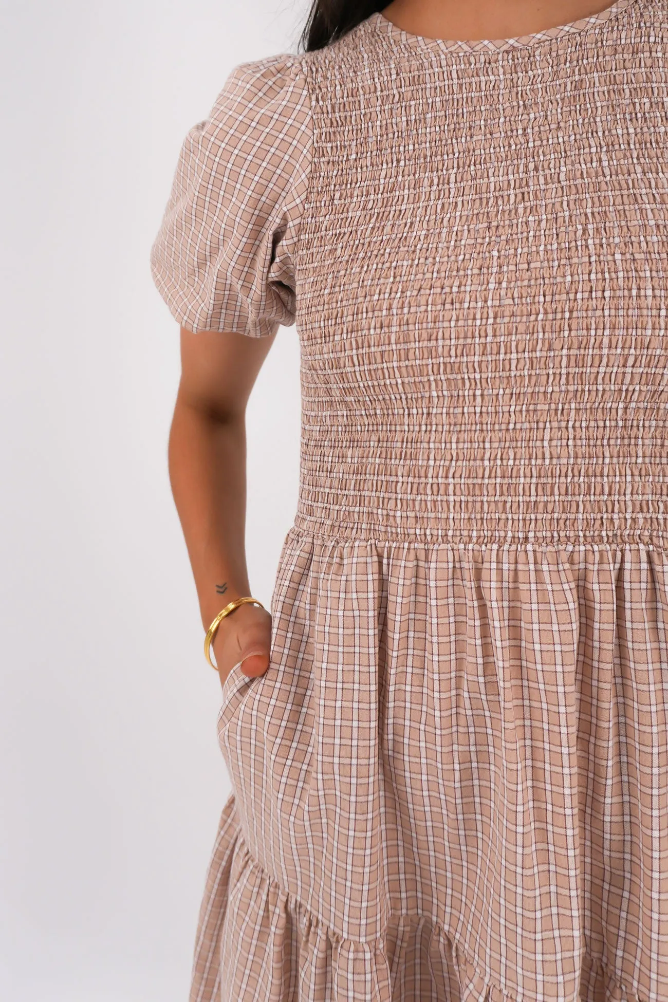 Simple formal dress Flowy Cut Lenox Mini Dress Check