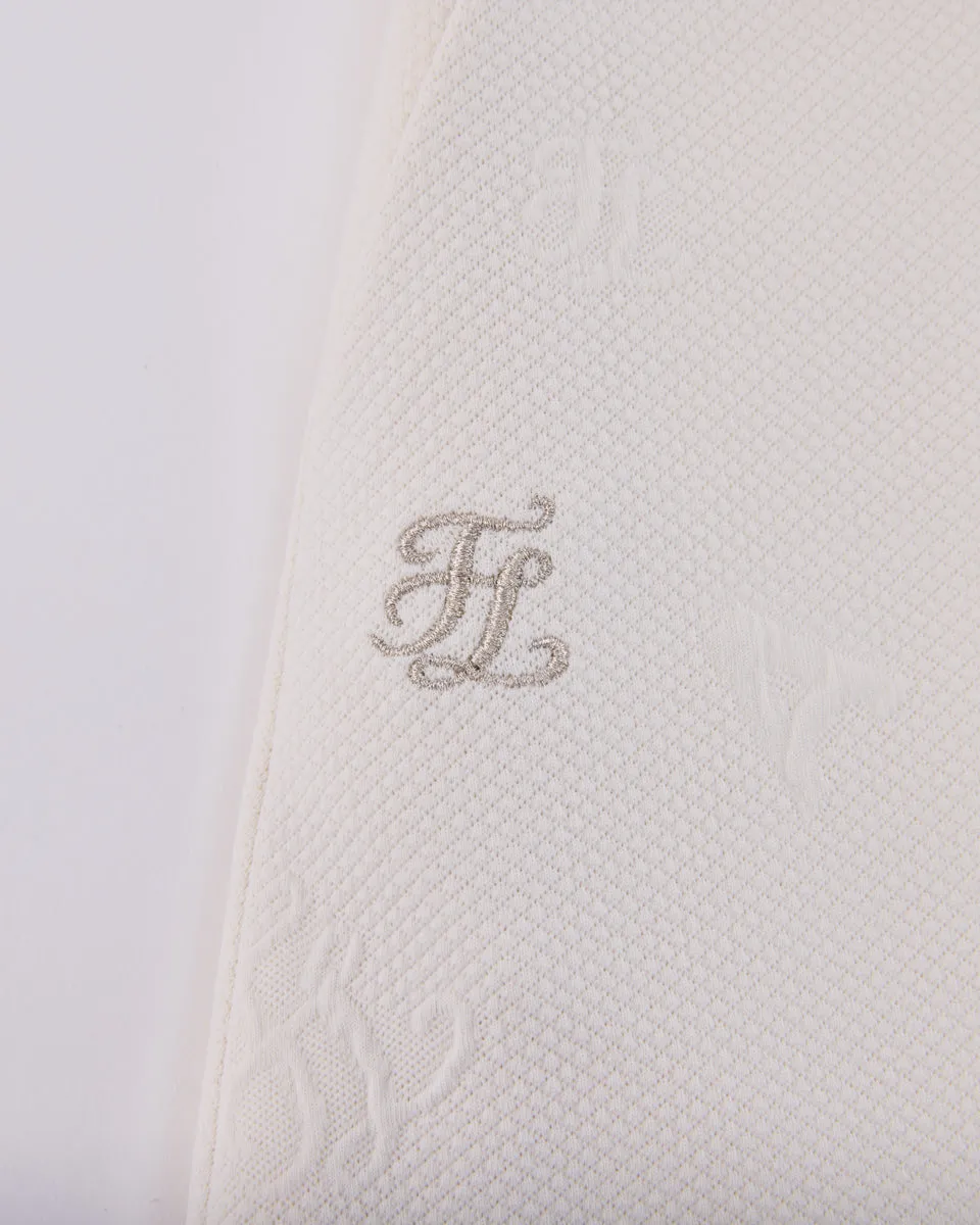 Lettering jacquard pleated skirt - Cream Polished Fit