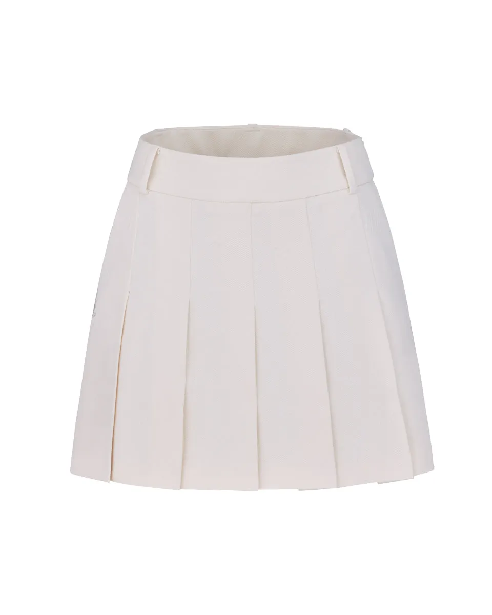 Easy Fit Glamorous Appeal Lettering jacquard pleated skirt - Cream