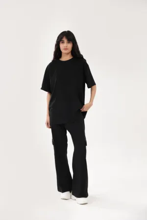 Ultra Soft Finish Layered Hem Detail BASIC OVERSIZED TEE