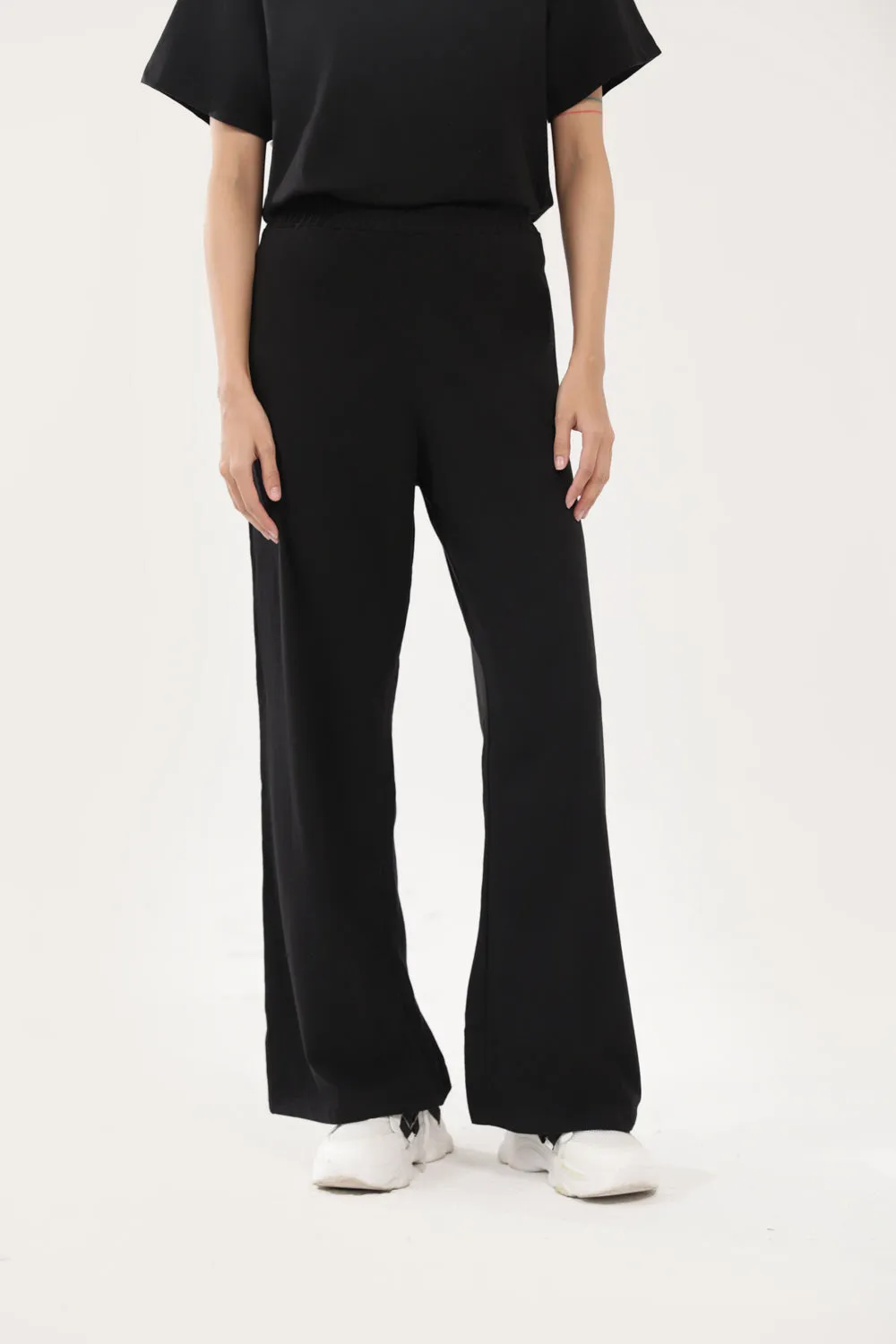 WIDE LEG TROUSERS Detachable belt Performance Fit