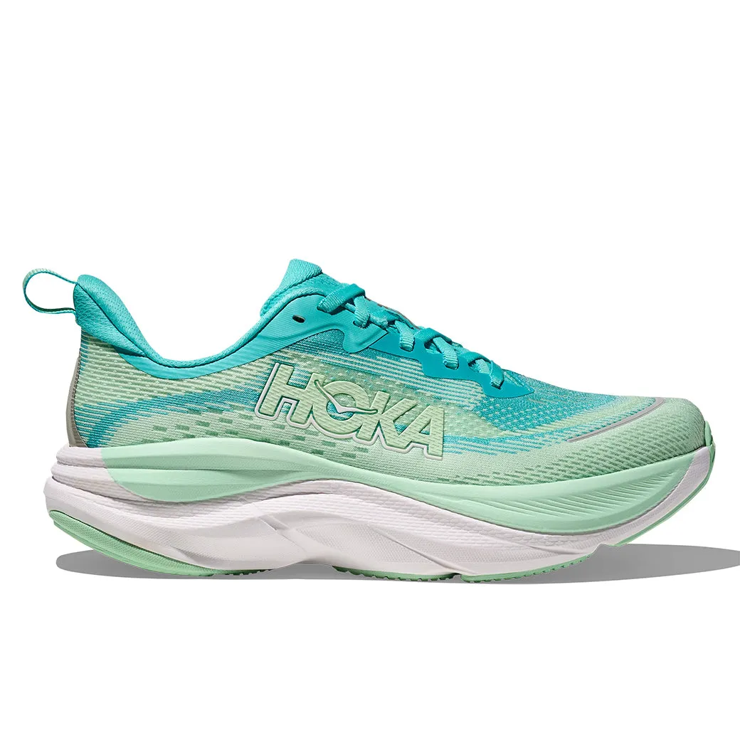 high - arch shoe support Womens Hoka Skyflow in Cielo Blue/Mint Flourite