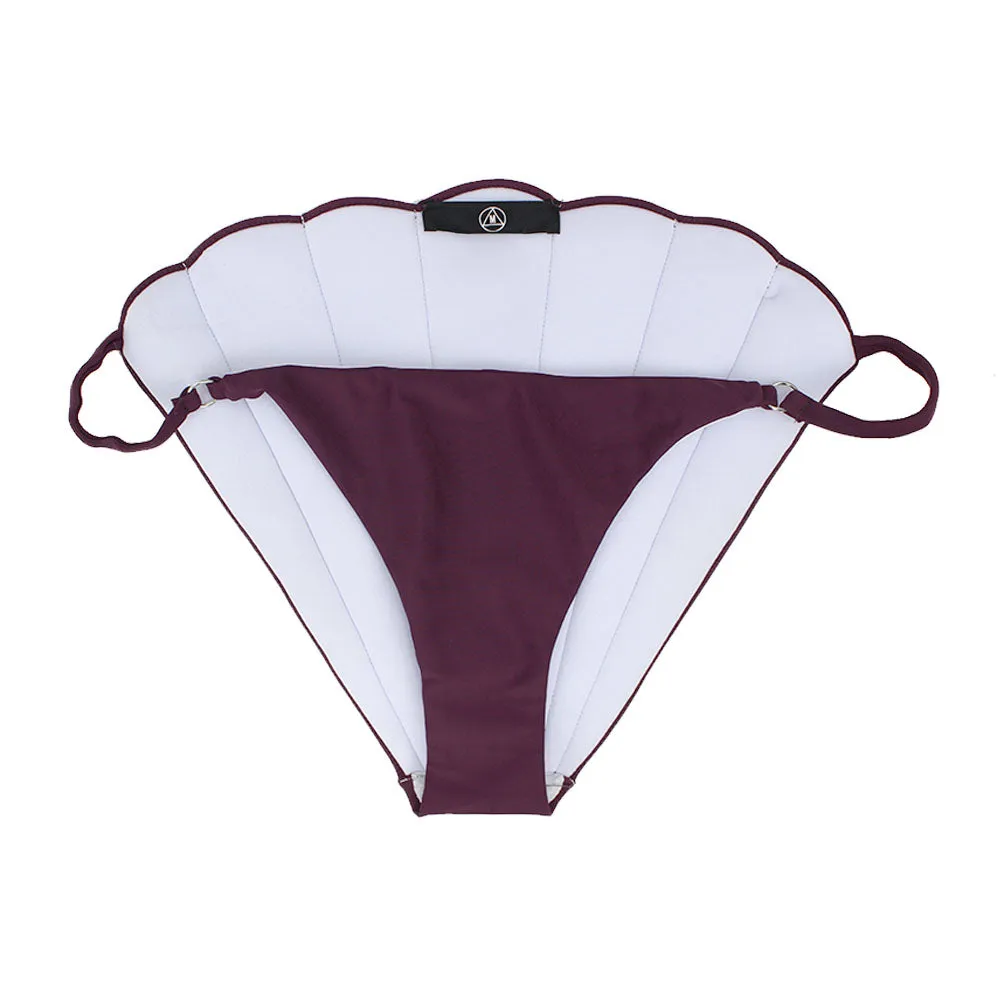 QuickReleaseFastenings Women's Shell Bikini Bottom,Dark Purple