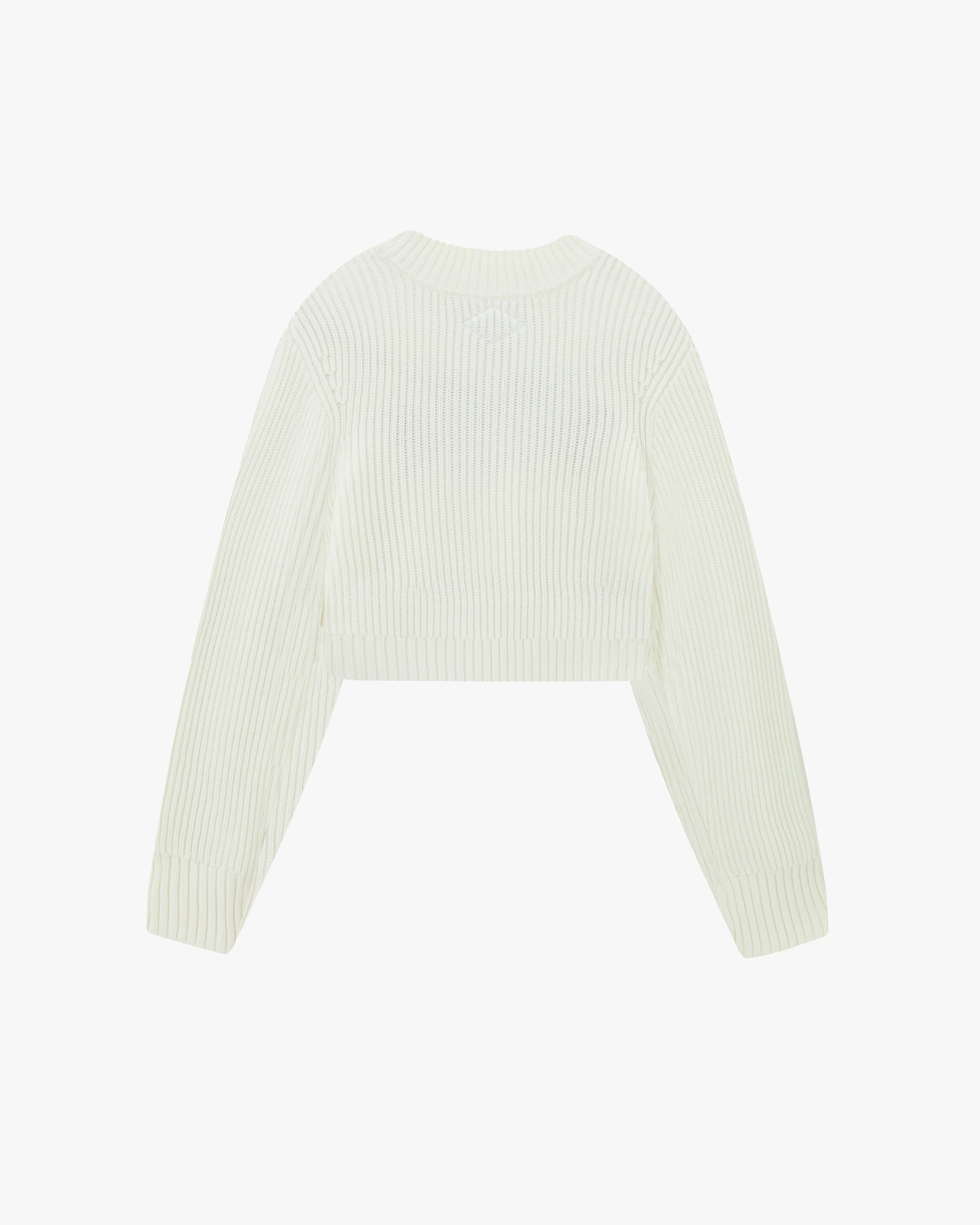 Wifey Knit Cropped Sweater White luxe feel