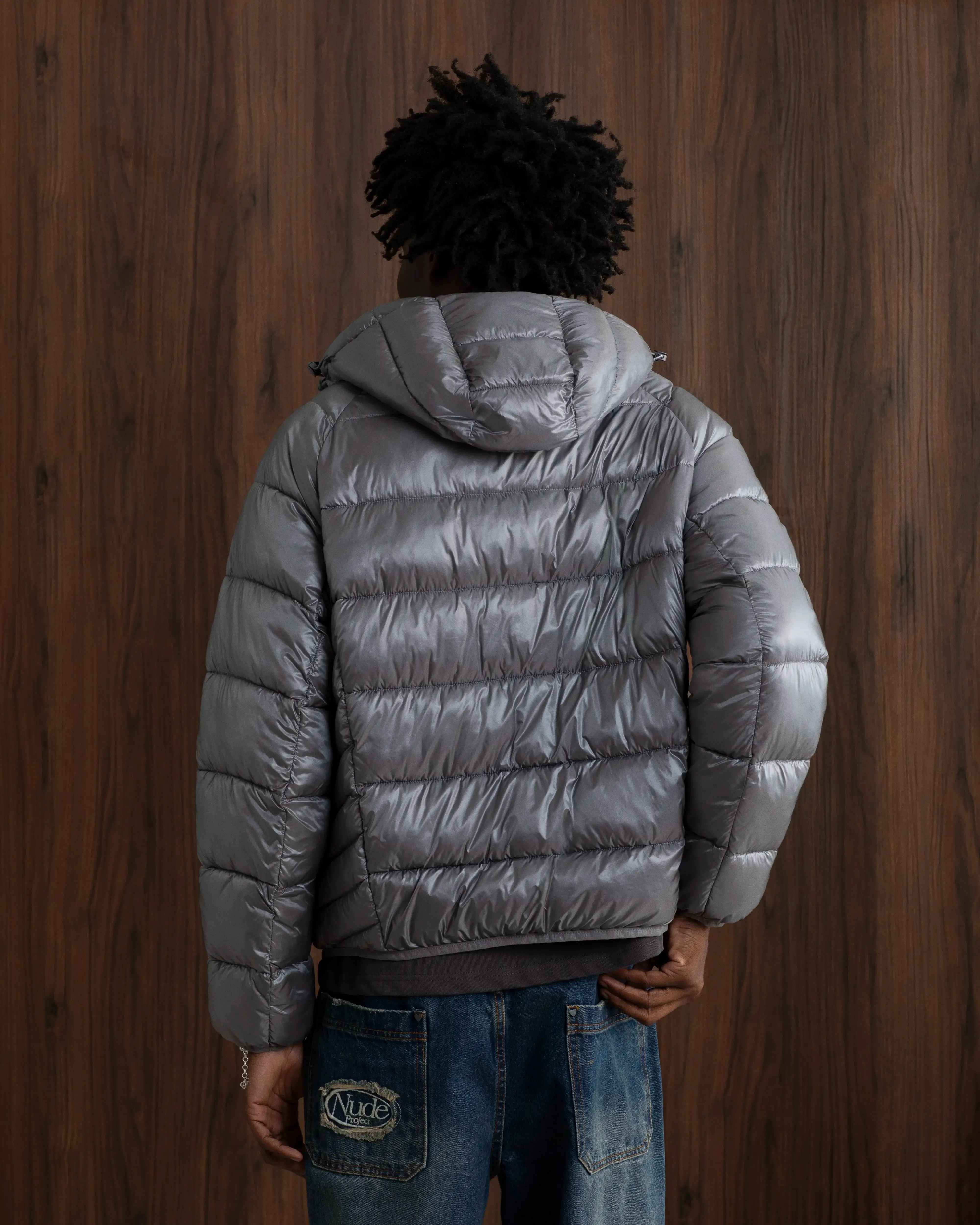 Iconic Puffer Jacket Grey Heat Sealed Seams