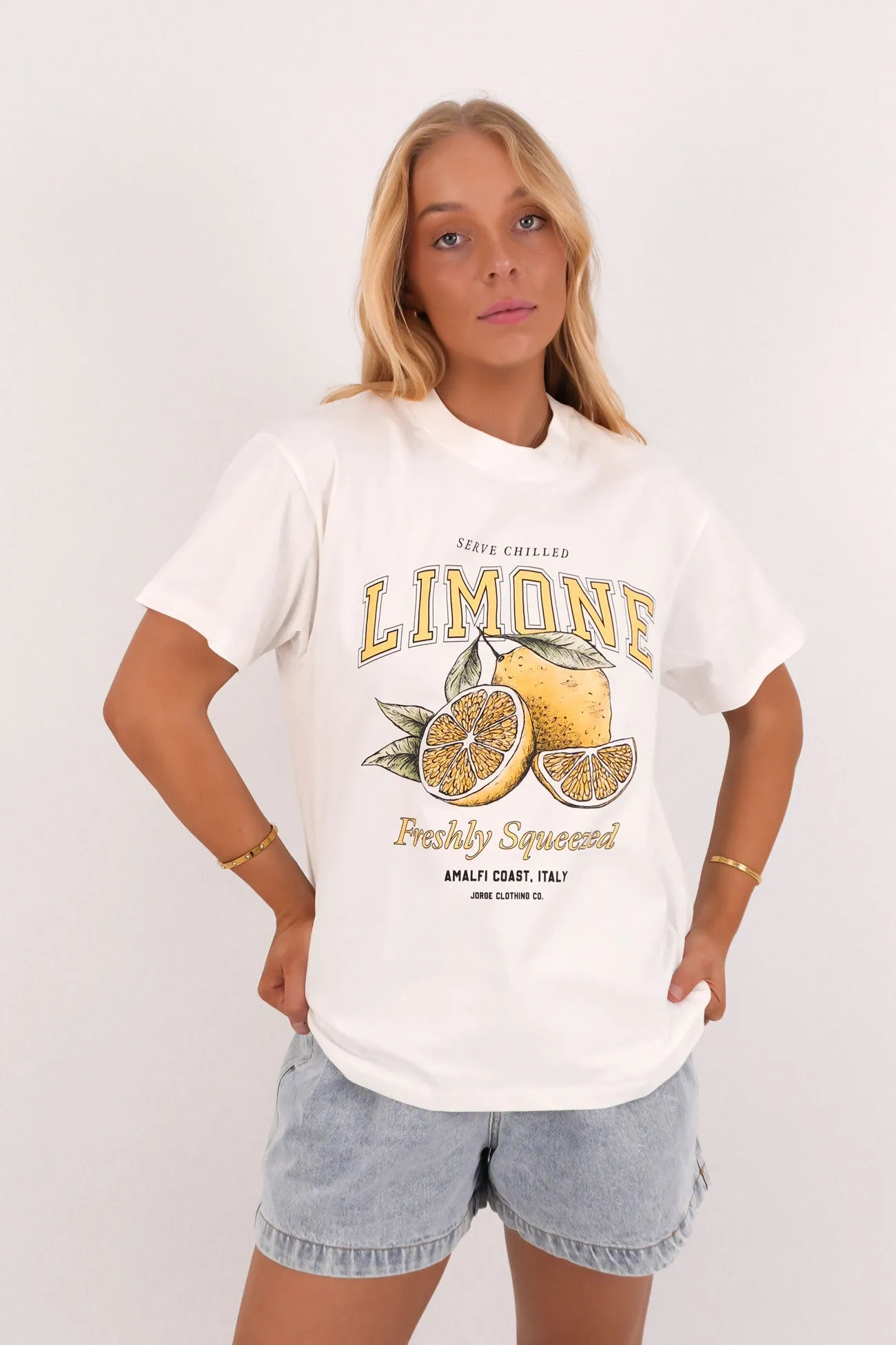 coordinate with other items Biodegradable Options Limone Tee Vintage White