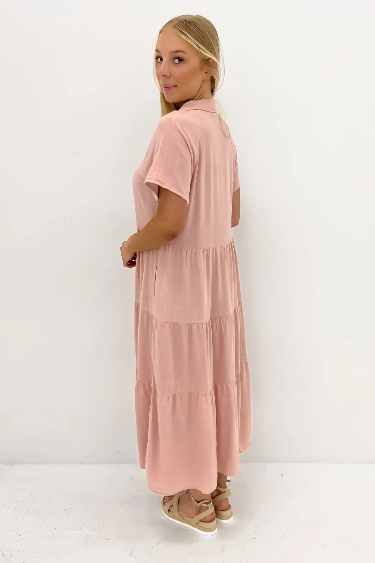 Little Paradise Midi Dress Blush Bold Cut
