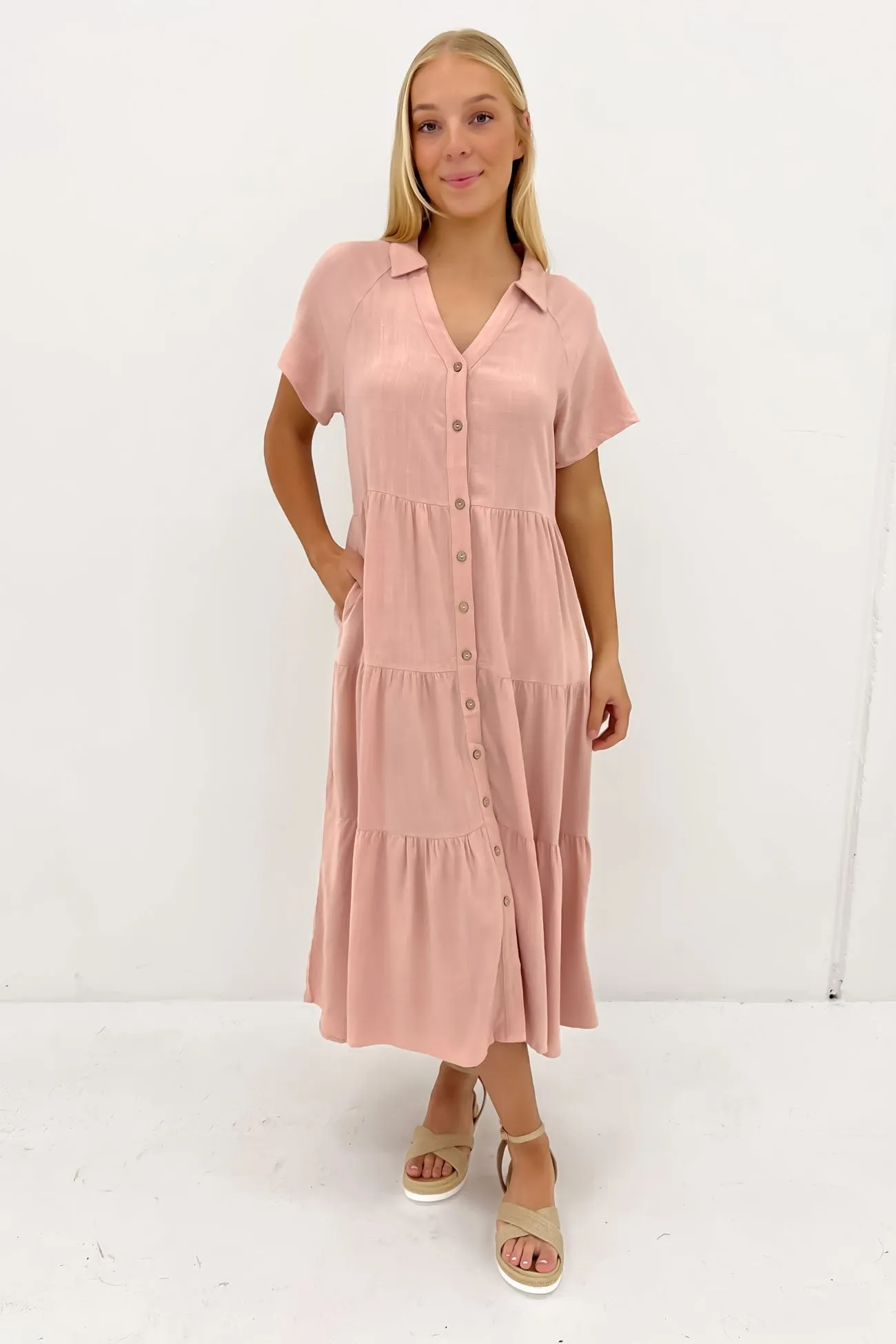 Little Paradise Midi Dress Blush Premium Quality Relaxed-fit gown