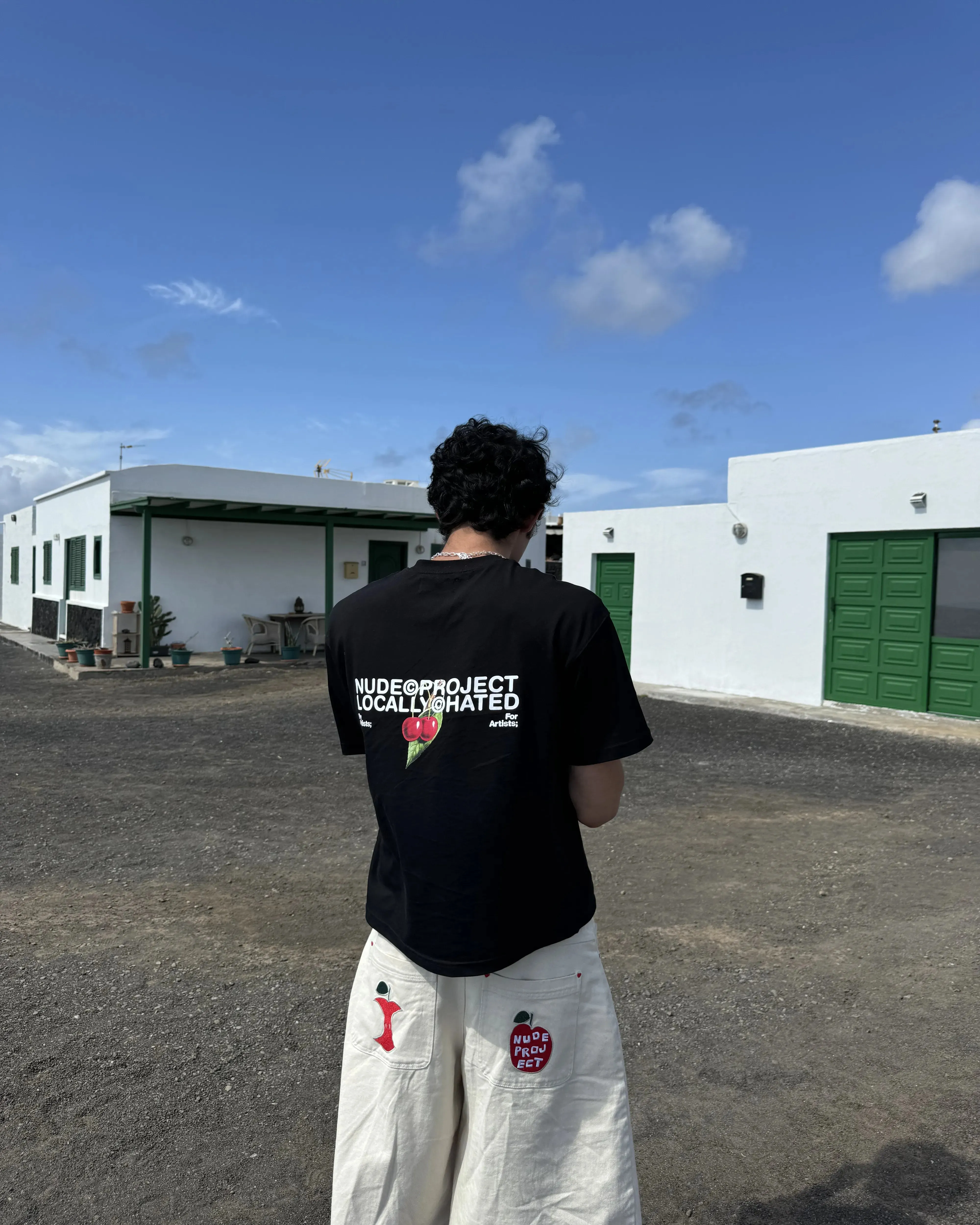 Locally Hated Cherry Tee Black Chic Edge AntiPilling Fabric