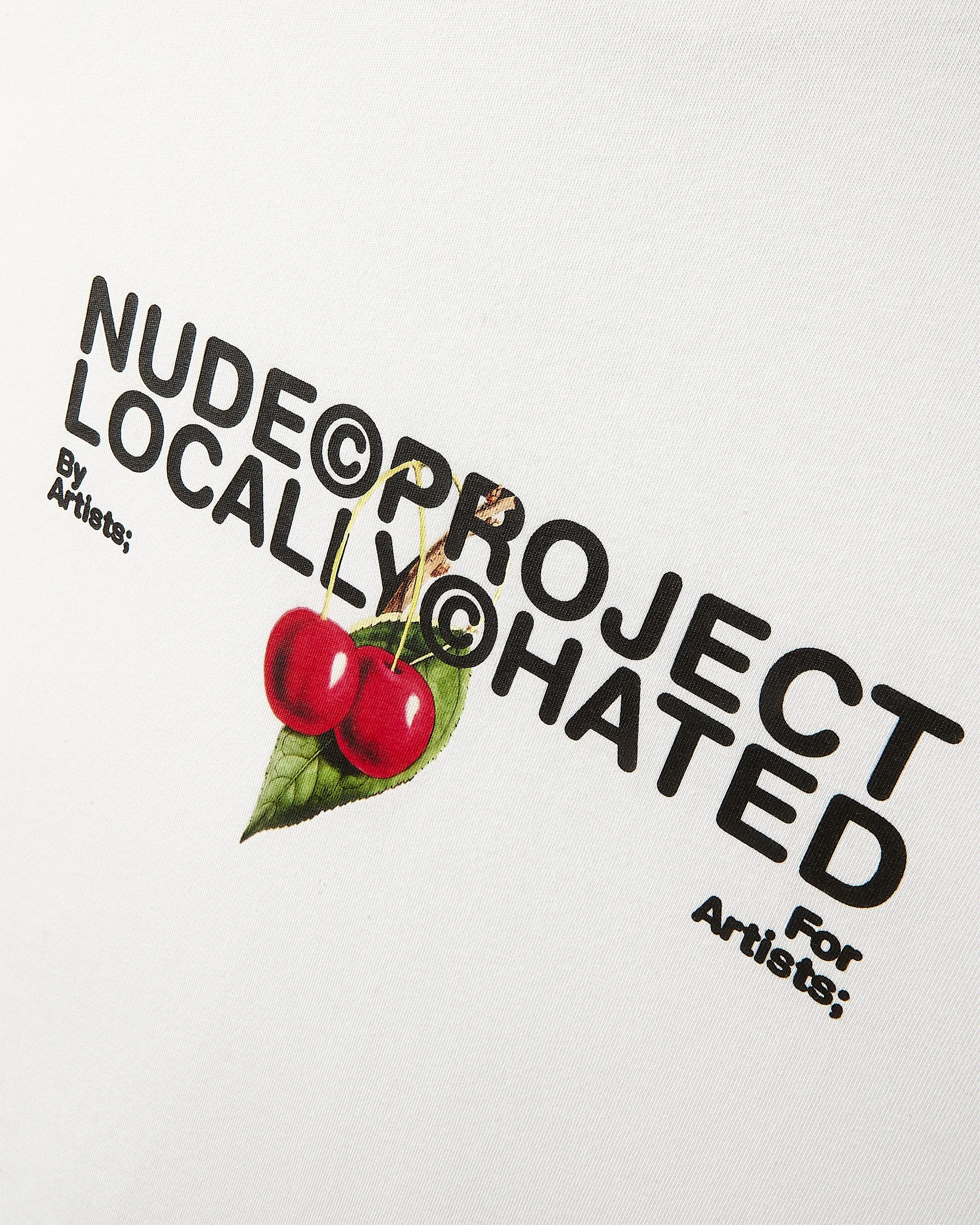 Work Mix Locally Hated Cherry Tee White