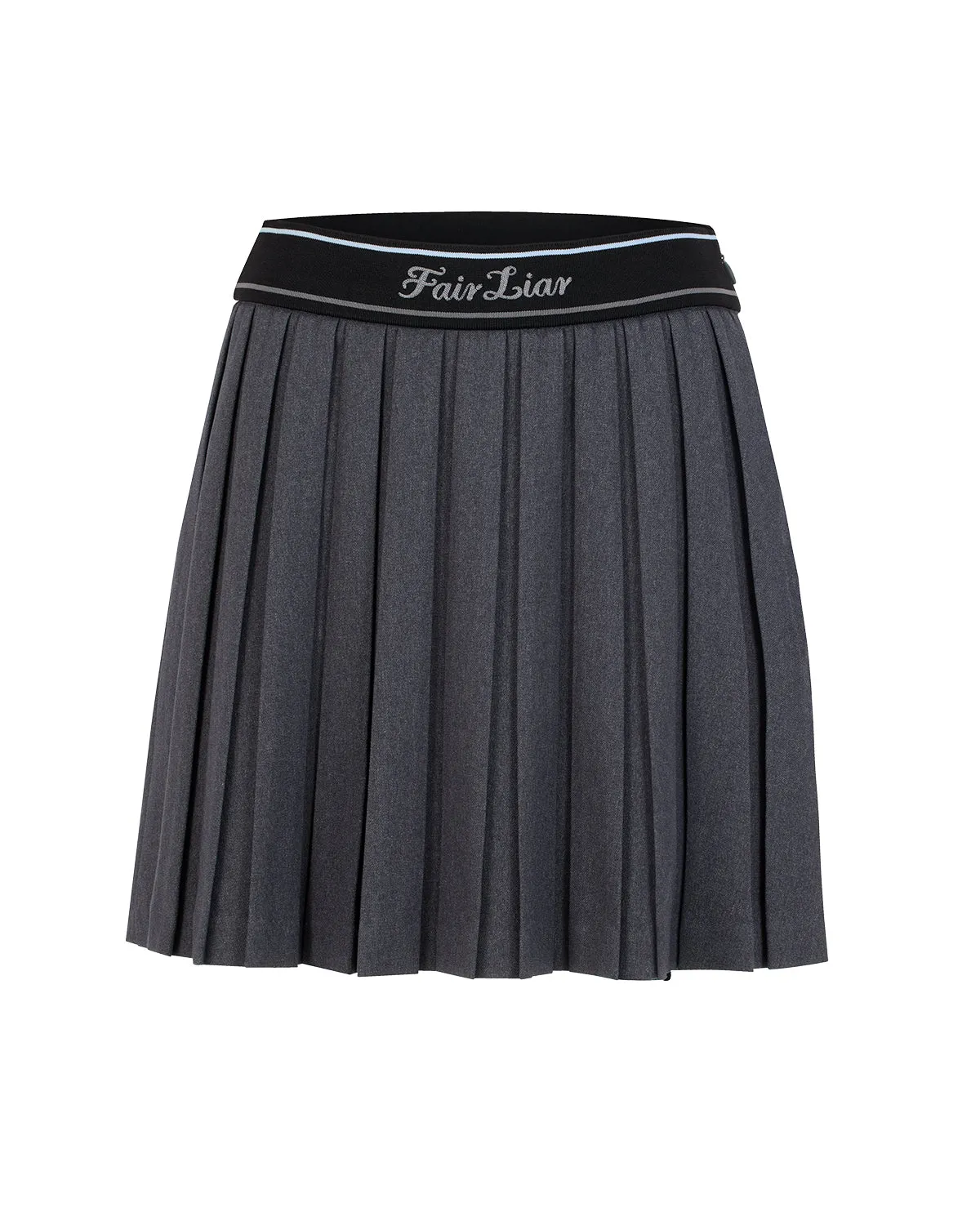 All Season Foldable Packability Logo band pleated skirt - Charcoal gray