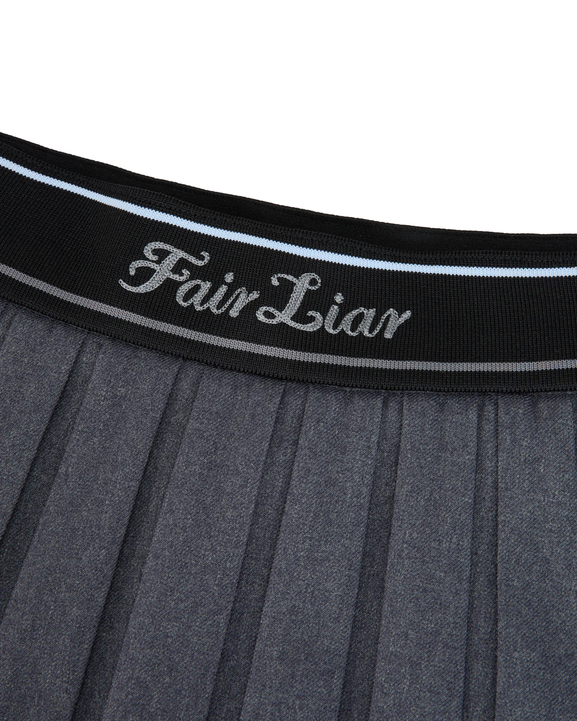 Logo band pleated skirt - Charcoal gray Global Inspiration