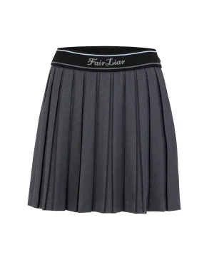 All Season Foldable Packability Logo band pleated skirt - Charcoal gray