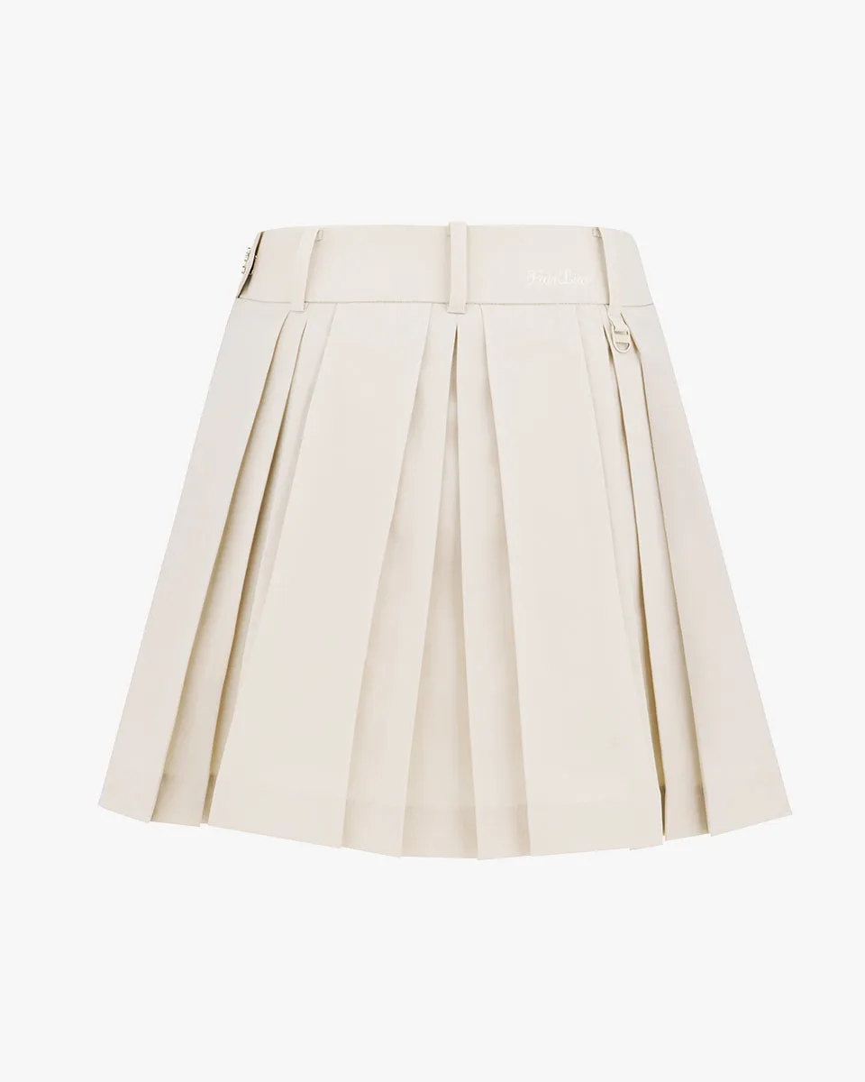 logo-embellished pleated skirt - Beige No Ride Up