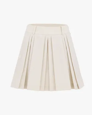 Gather Details Shopping Trip logo-embellished pleated skirt - Beige