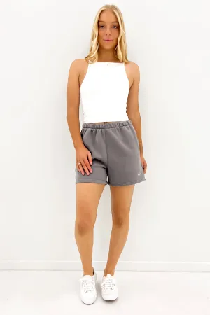 Game Day Logo Fleece Short Charcoal