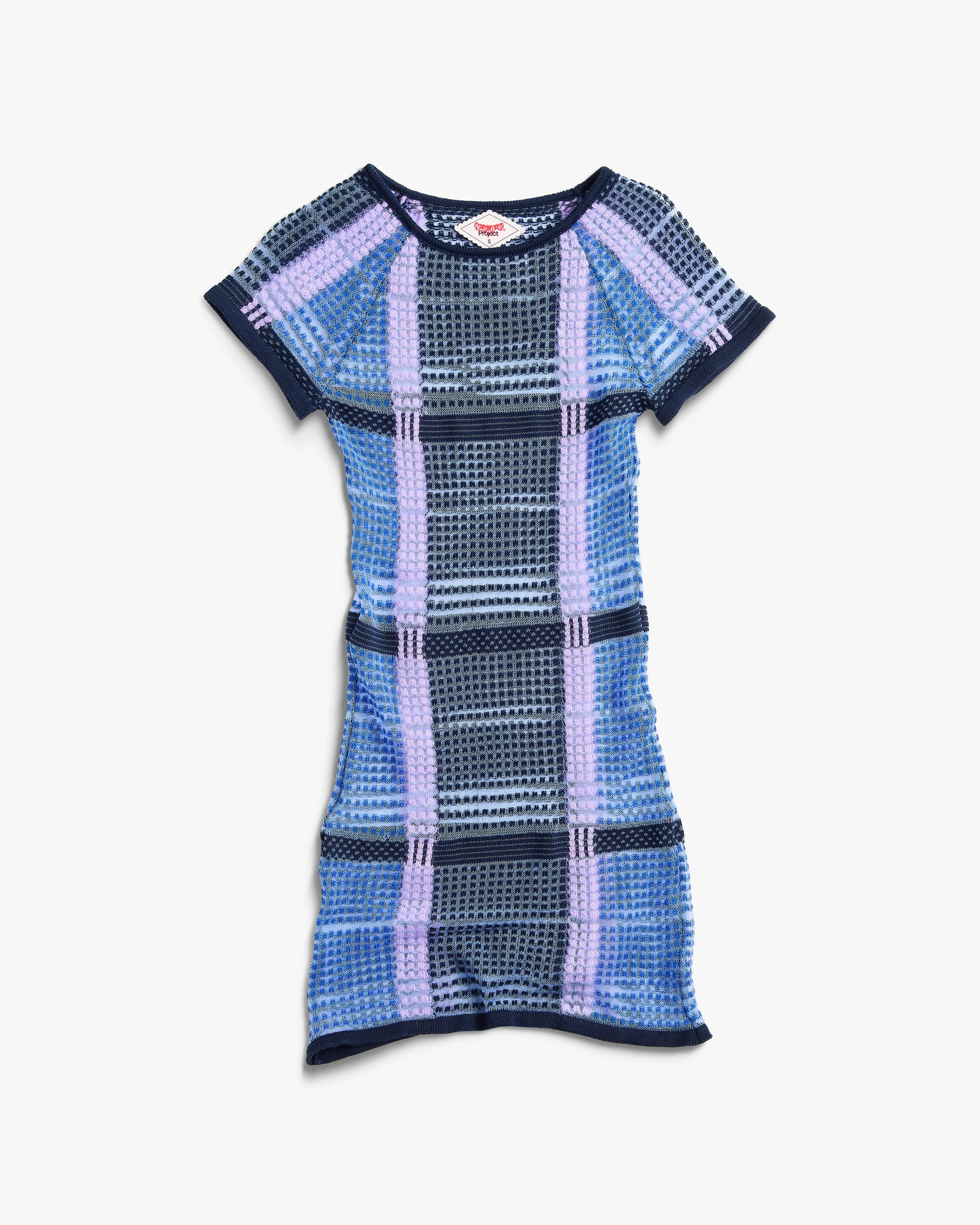 Openwork Lattice Pattern Logo Knit Dress