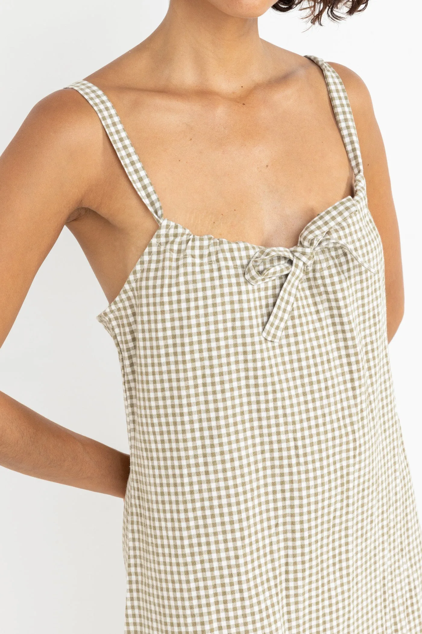 Lola Check Slip Dress Open-back