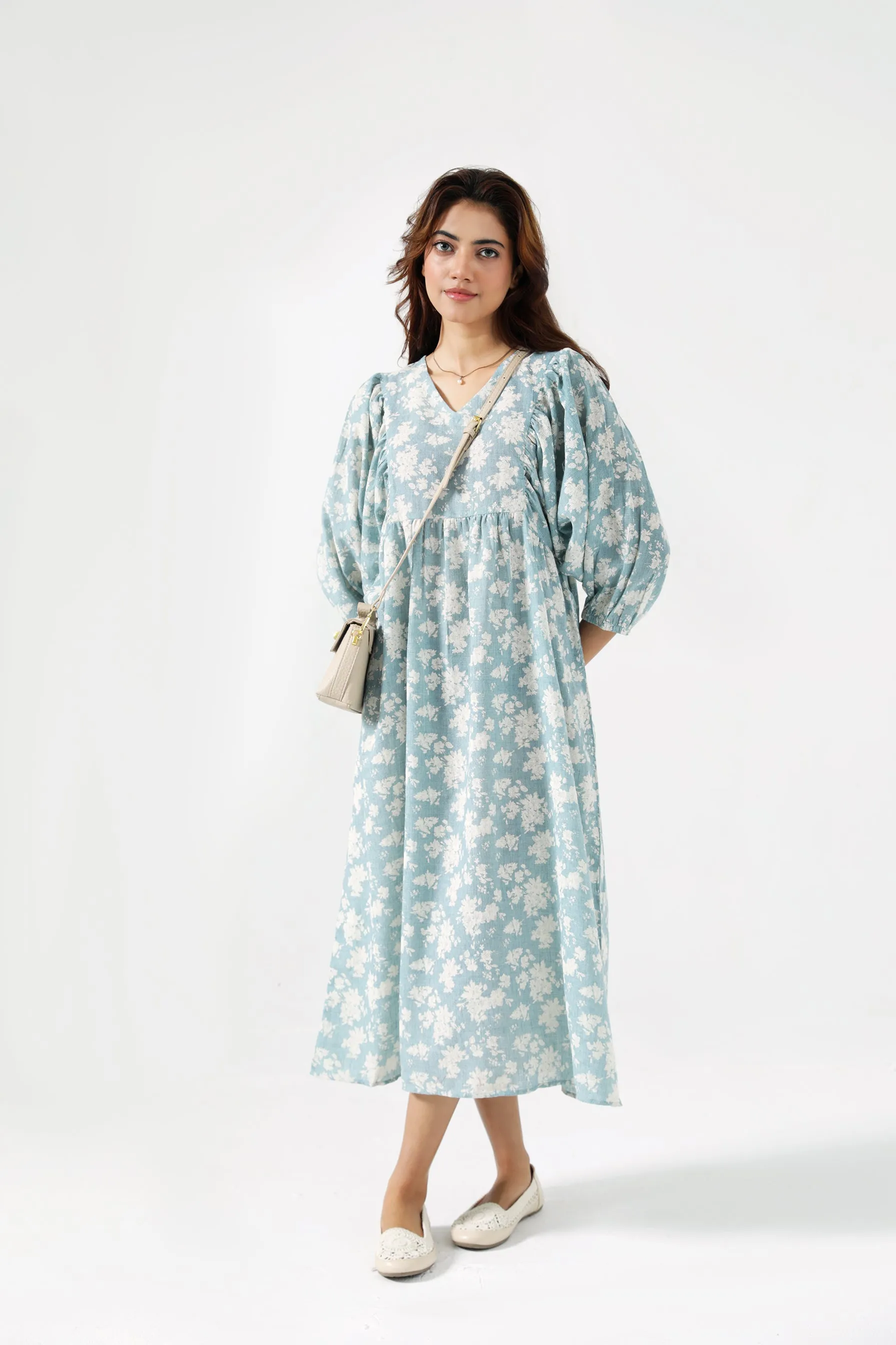 LONG DRESS WITH SLEEVE DETAIL Lounge Vibes