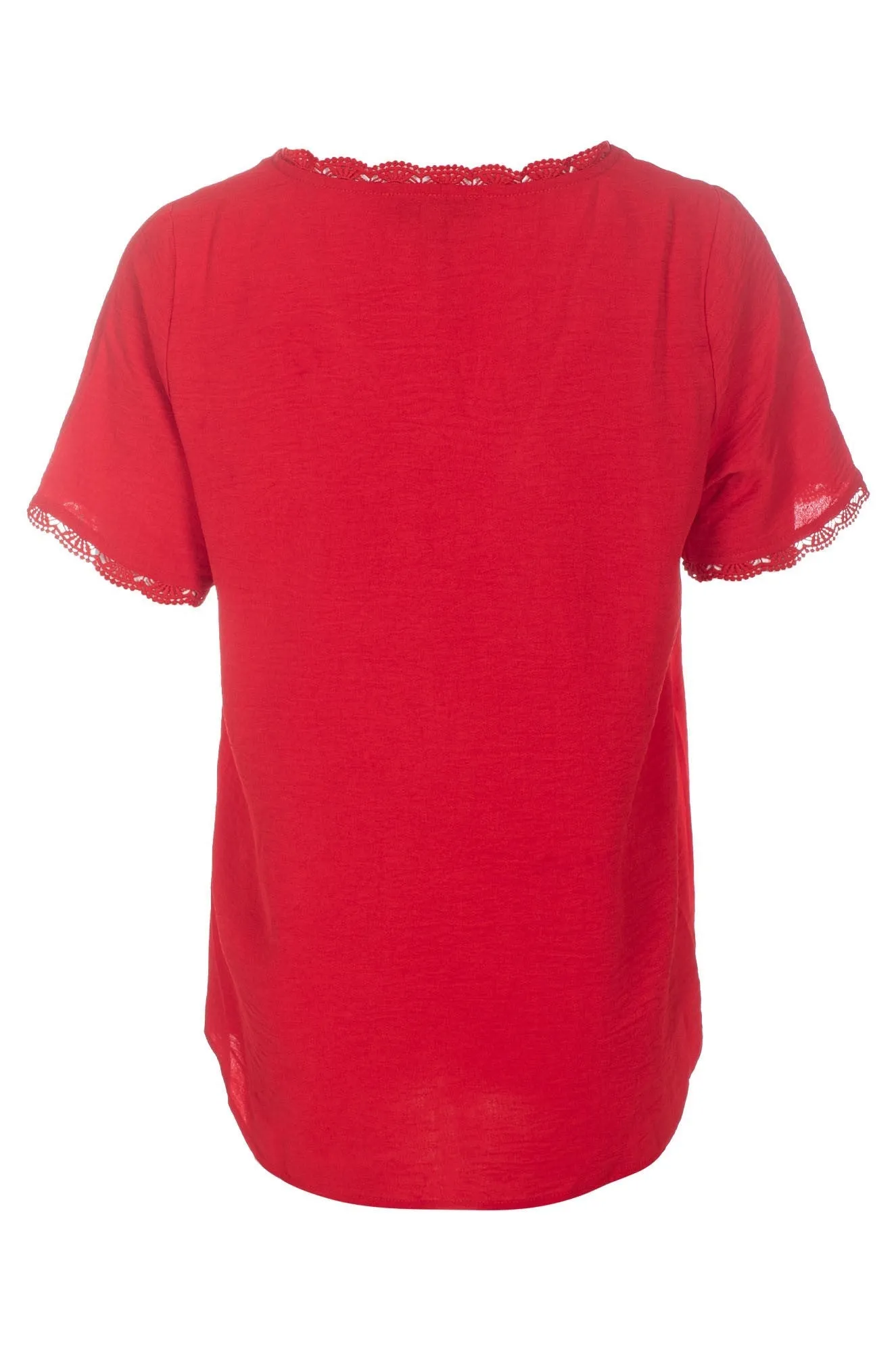 Short Sleeve Blouse | RED | 7361C1 Comfort Design Fit ZeroWaste Production