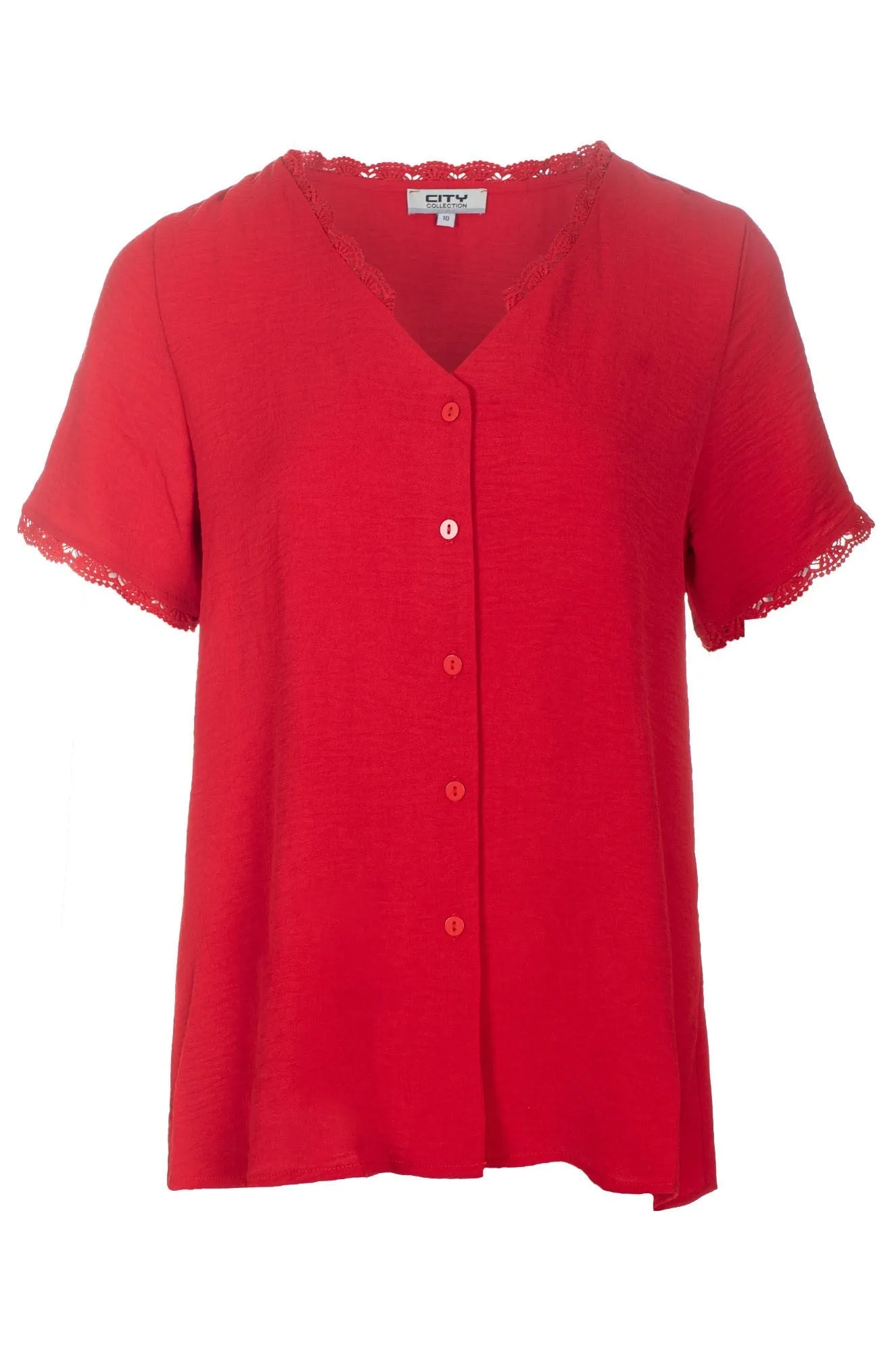 Short Sleeve Blouse | RED | 7361C1 Comfy Look Wear School spirit