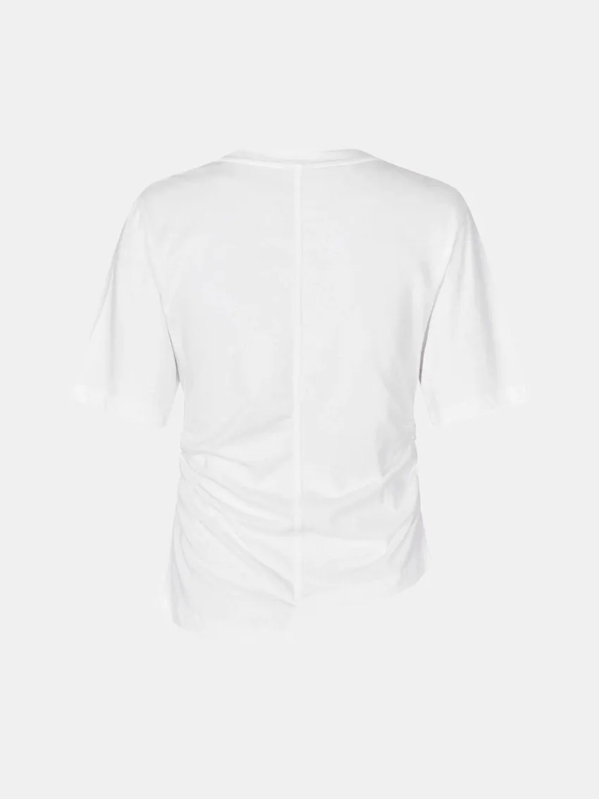 Josje Tee Bright White Soft Fabric Flexible Ribbed Neckline