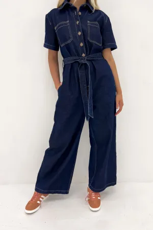 Lorena Jumpsuit Indigo Denim Light Wool Spark Soul