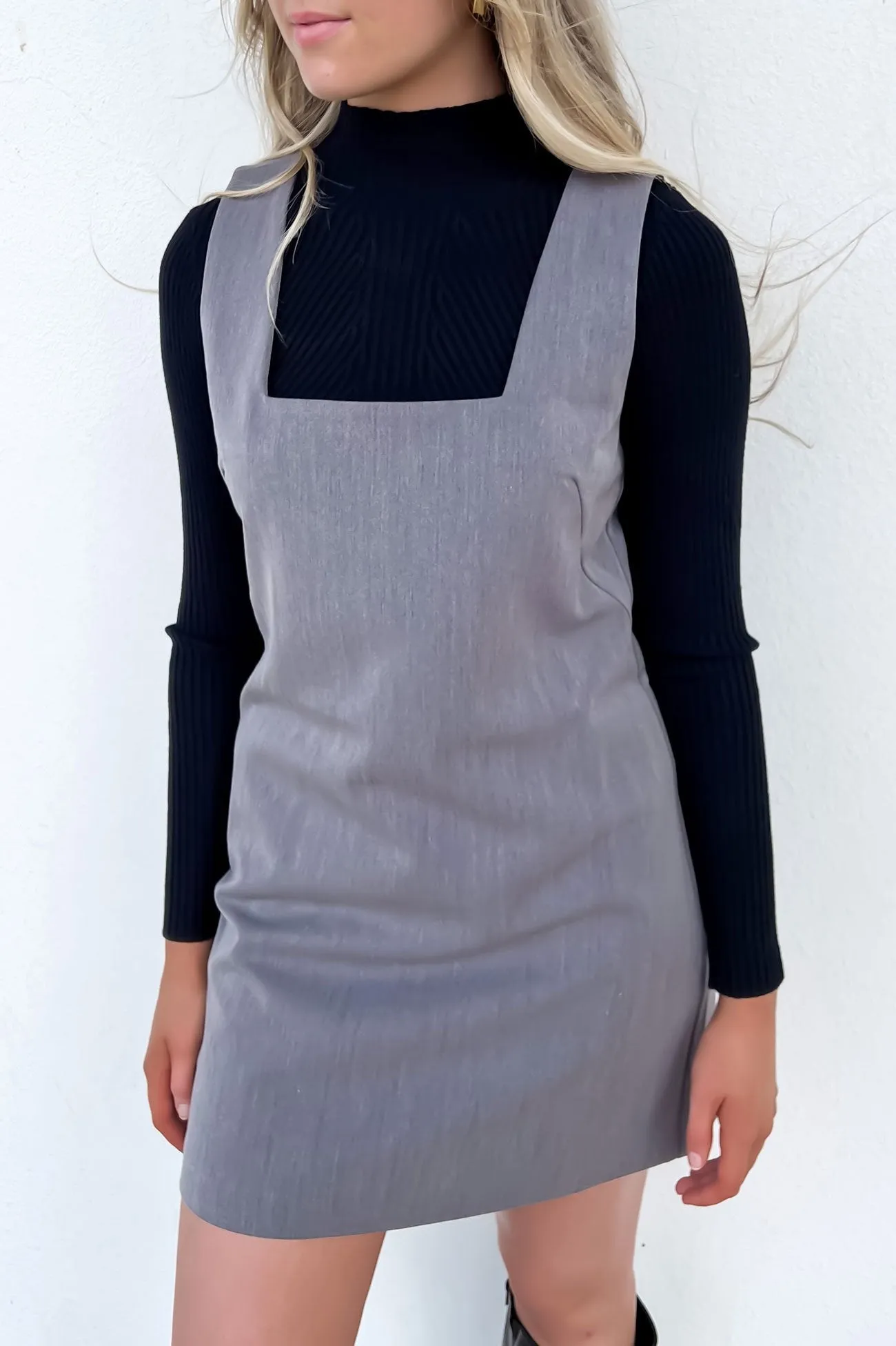 Lottie Mini Dress Charcoal Versatile Layer Day Ready Look