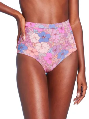 Anti Fade Coating Women's Cheeky Floral-Print Boyshorts Bikini Bottom,Multi