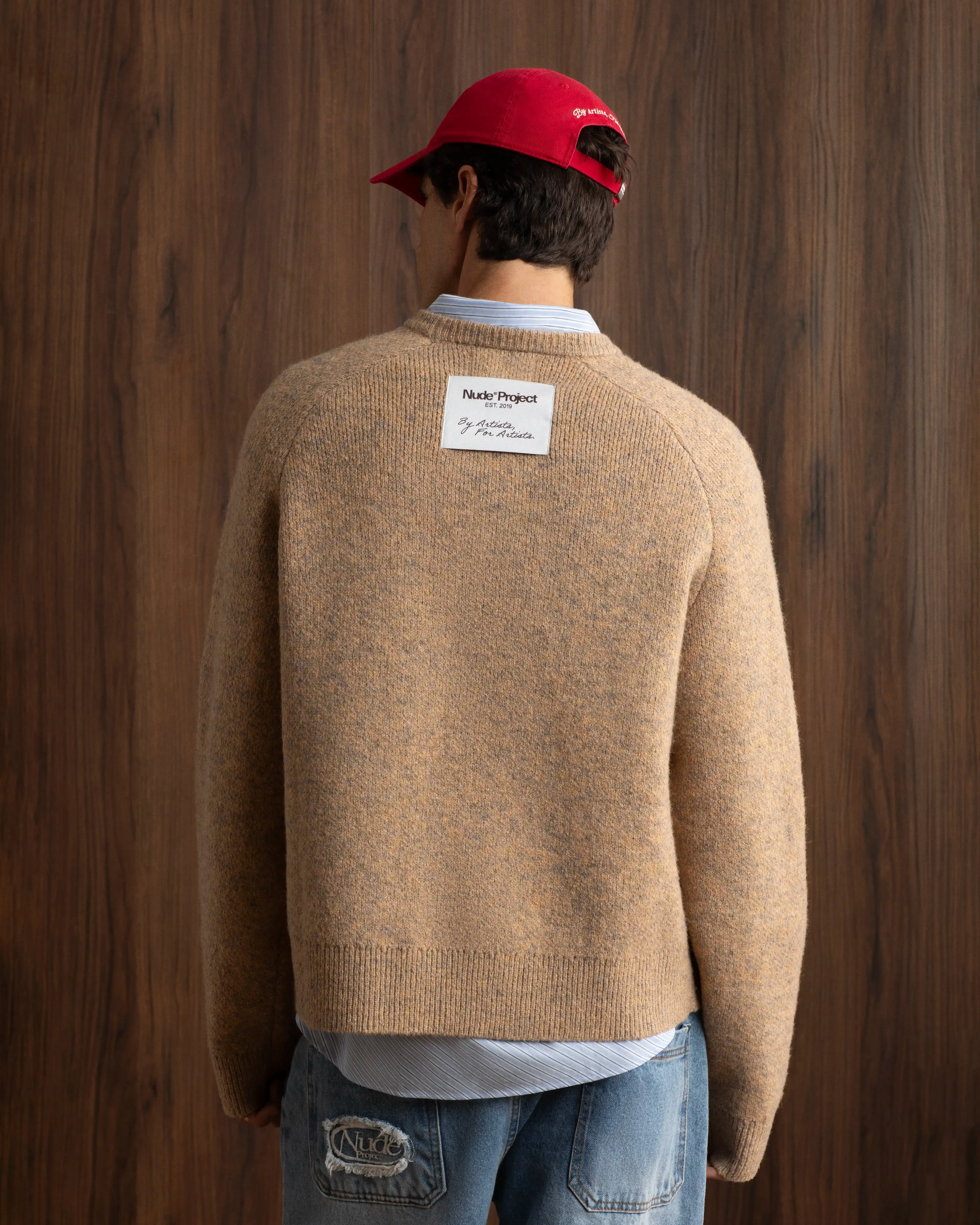 EcoFriendly Material Blend Ribbed Edging Le Marais Knit Sweater Sand