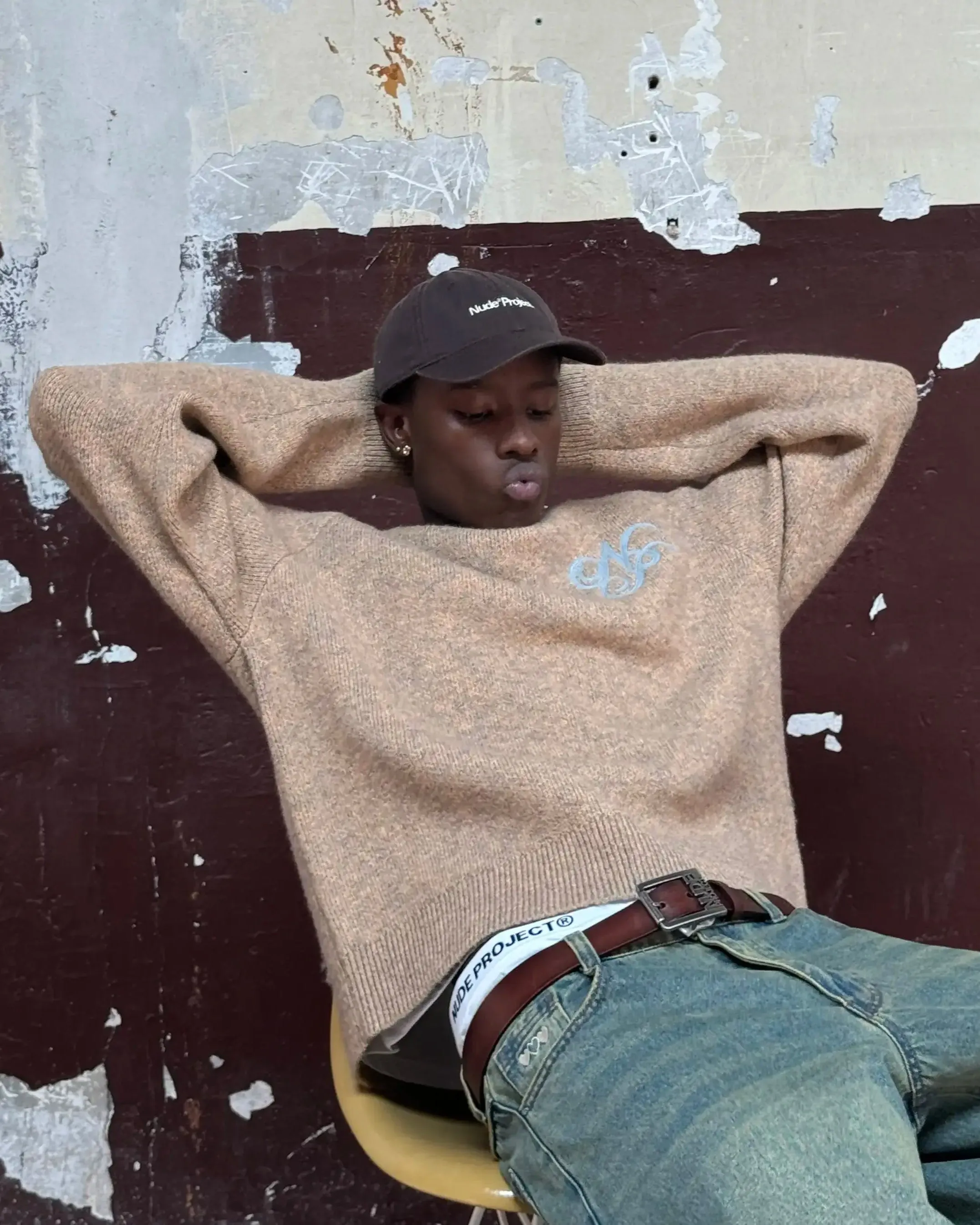 Le Marais Knit Sweater Sand UVProtection Layer Luminous Thread Accents