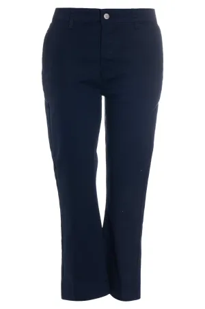 DoubleLayeredKnees Coloured Denim Crop length Jeans | NAVY | 6905AR