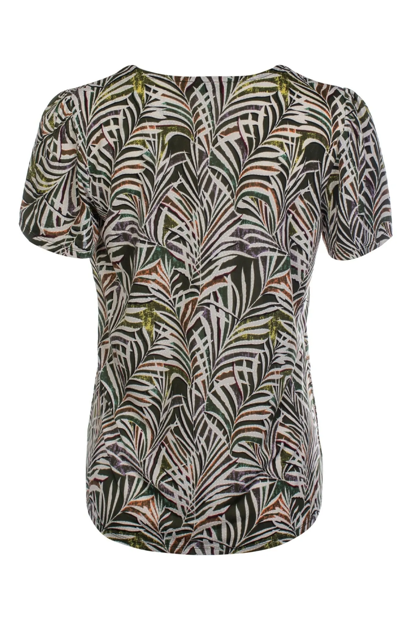 Metro Mode Printed Slinky Top | Olive Jungle Puff | 7405C1