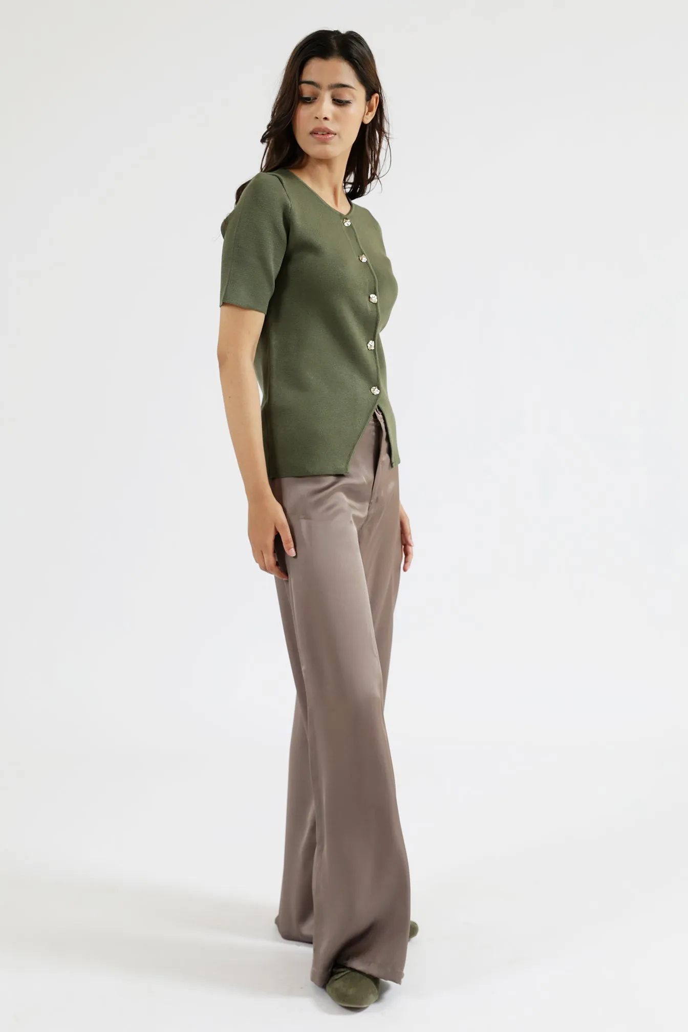 Quick Dry Weaving Ventilated Armhole Design HALF SLEEVE KNITTED TOP