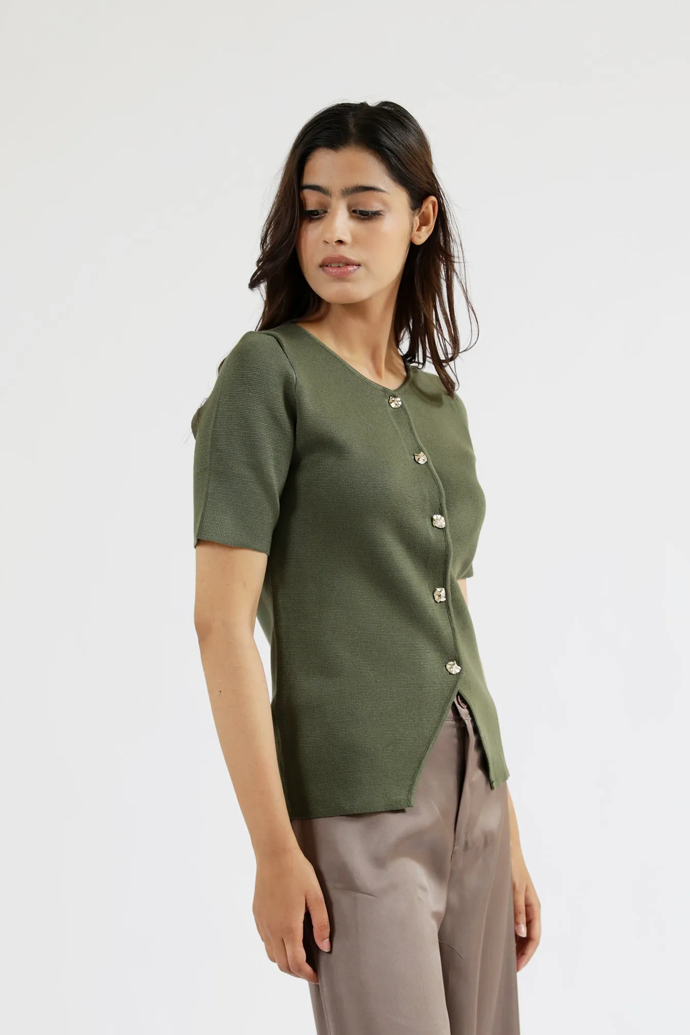 Airflow Optimized HALF SLEEVE KNITTED TOP