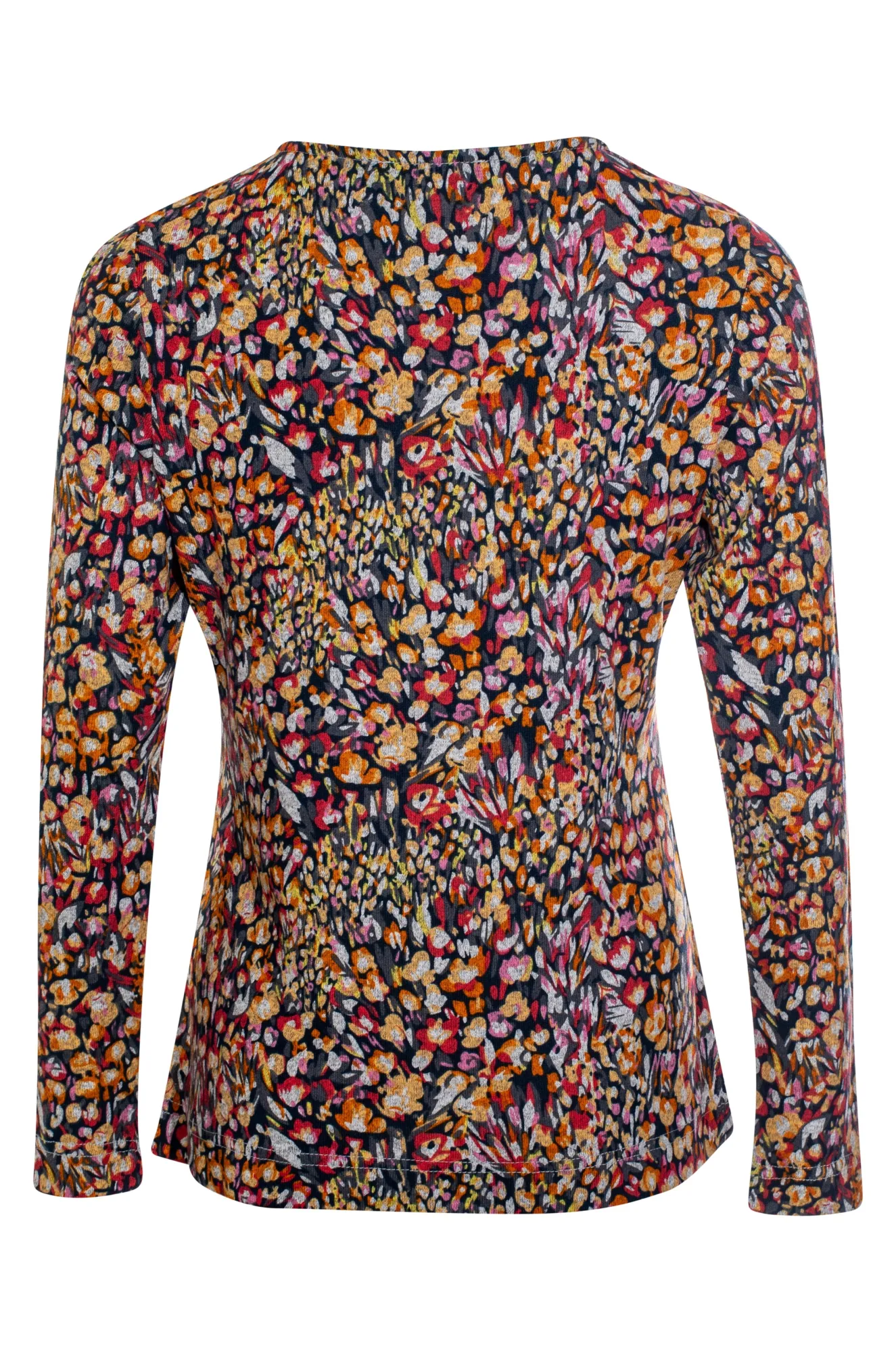 Office Mood Dream Feel Printed Warm Touch Top | Spice Navy Mini Floral | 7906BR