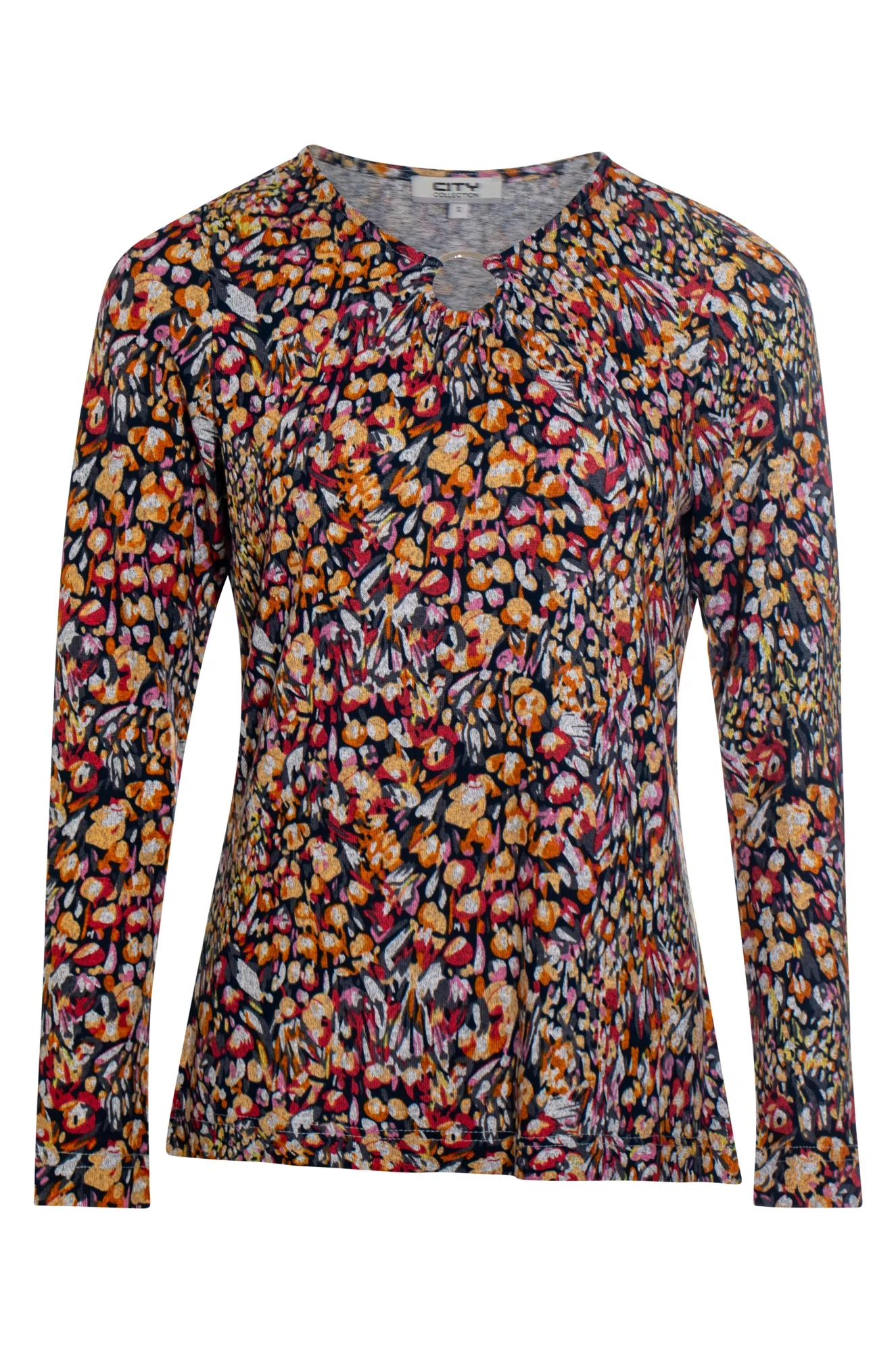 Printed Warm Touch Top | Spice Navy Mini Floral | 7906BR All-Occasion Wear Quiet Charm