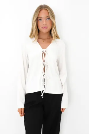 Lucca Long Sleeve White AntiPillingCloth