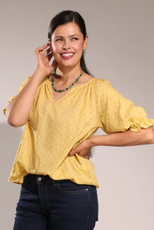 Stylish Protection Poly Cotton Dobby Top | SUN | 4671A1