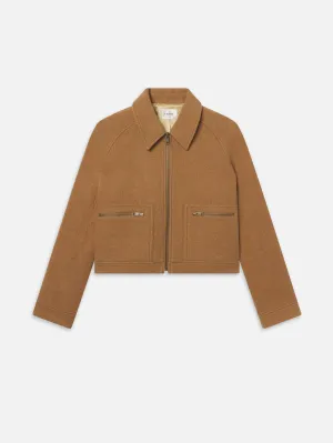 Commuter Friendly Look The Raglan Zip Front Jacket -- Camel