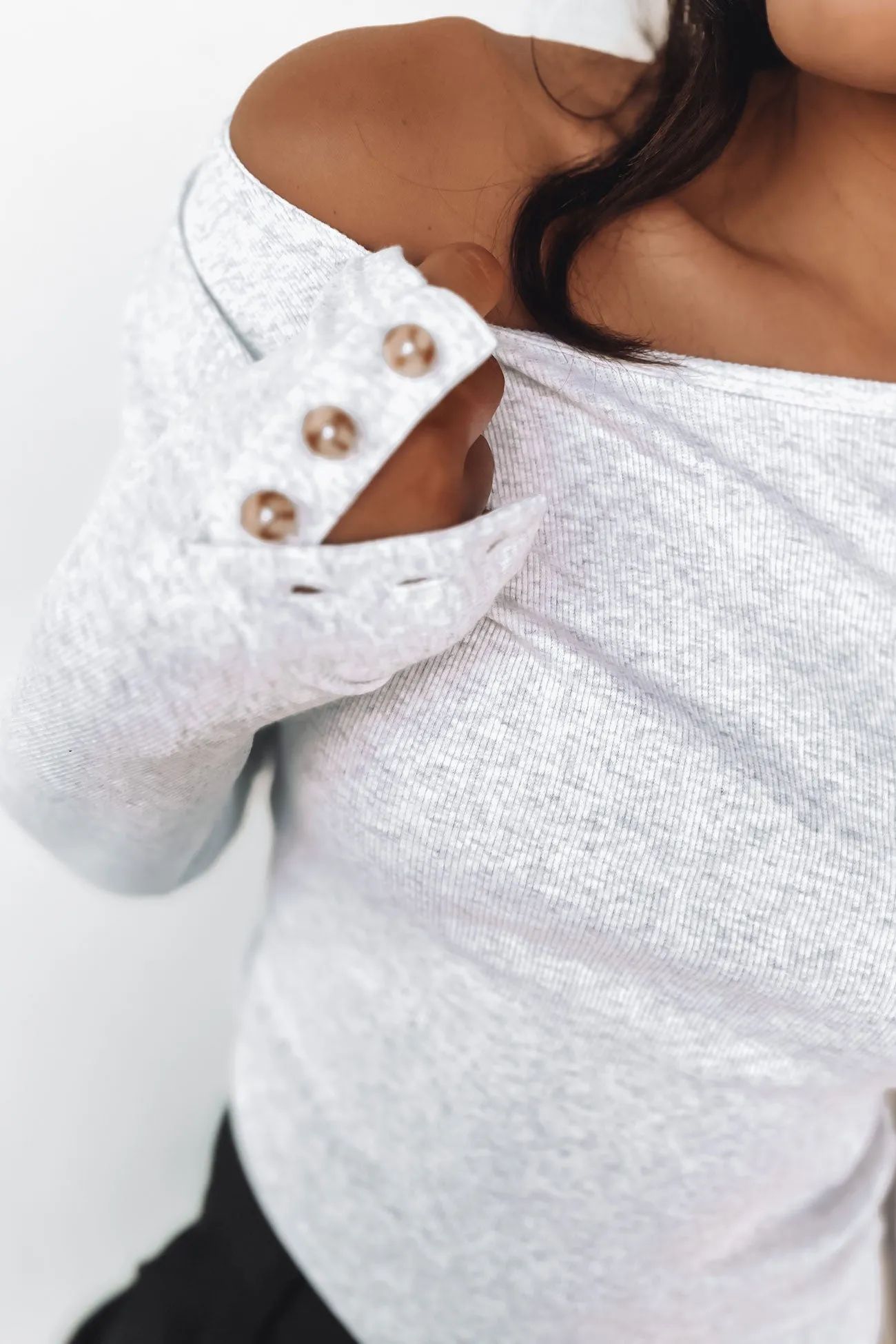 Relaxed Style Jordyn Rib Long Sleeve Snow Marle