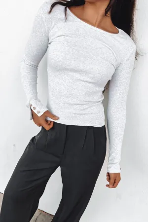 Jordyn Rib Long Sleeve Snow Marle Ocean Fit